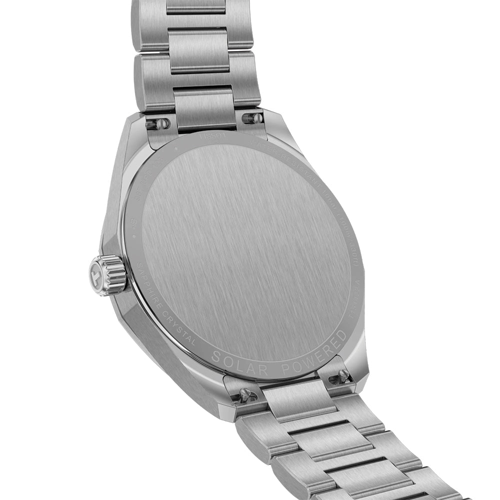 PRC 100 Solar Quartz 39mm Silver Stainless Steel Bracelet Watch for Men - Perfect for Outdoor Activities, Business & Casual Wear