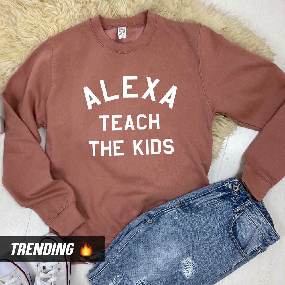 Alexa Teach The Kids Sweatshirt - Funny Amazon Alexa Inspired Hoodie for Boys & Girls - Perfect for Tech-Loving Families, School, and Casual Wear