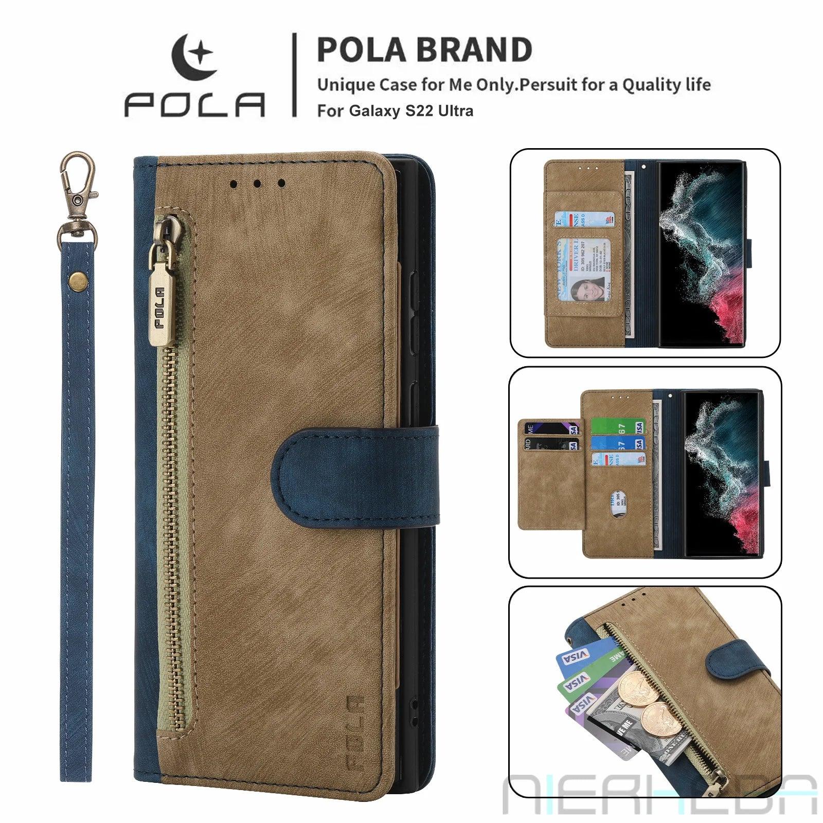 Samsung Galaxy S24 Ultra Anti-Theft Leather Case with RFID Protection - Slim & Durable Phone Cover for Daily Use, Travel & Business