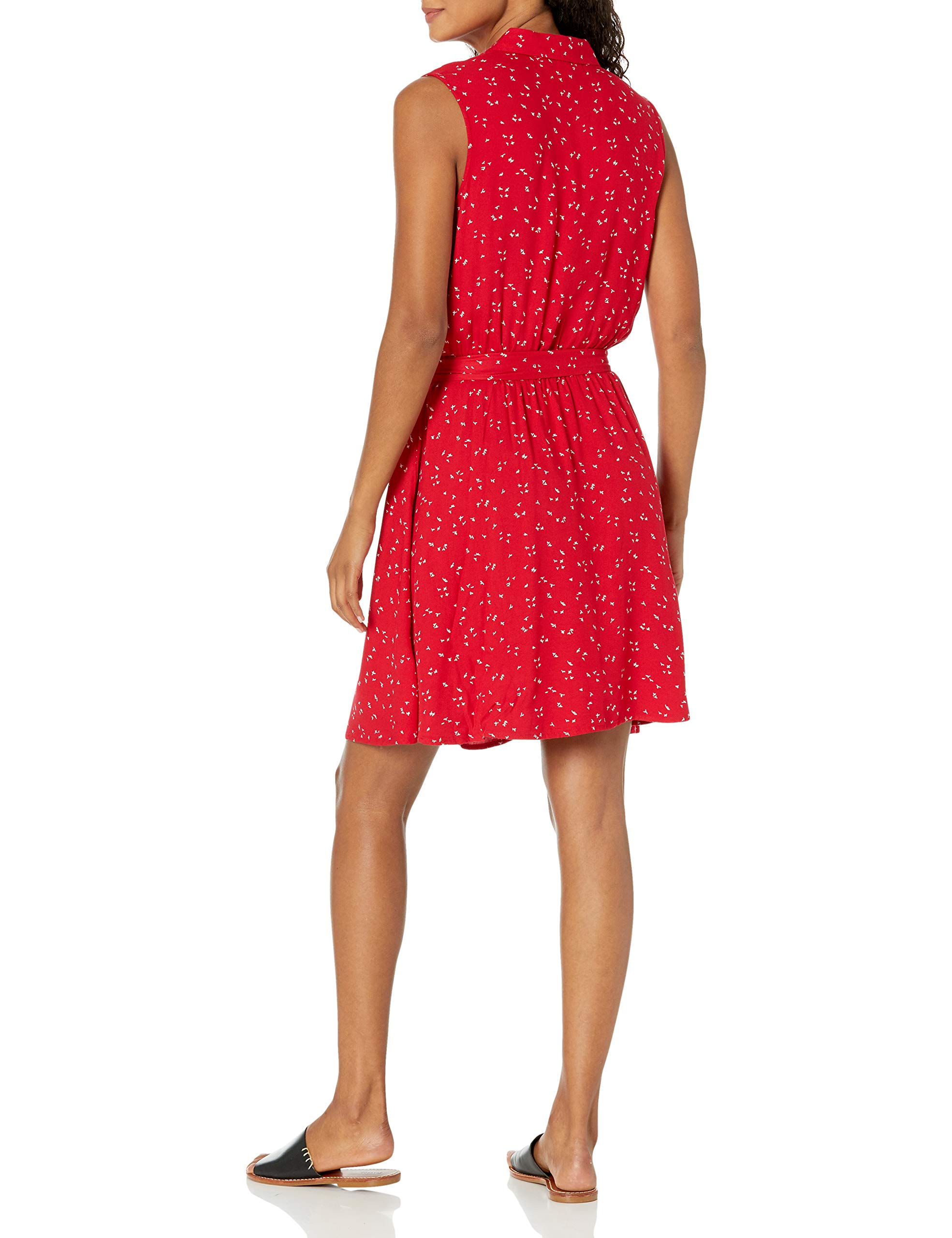 Amazon Essentials Women's Sleeveless Relaxed-Fit Woven Shirt Dress - Casual Summer Wear for Beach, Office & Outdoor Activities
