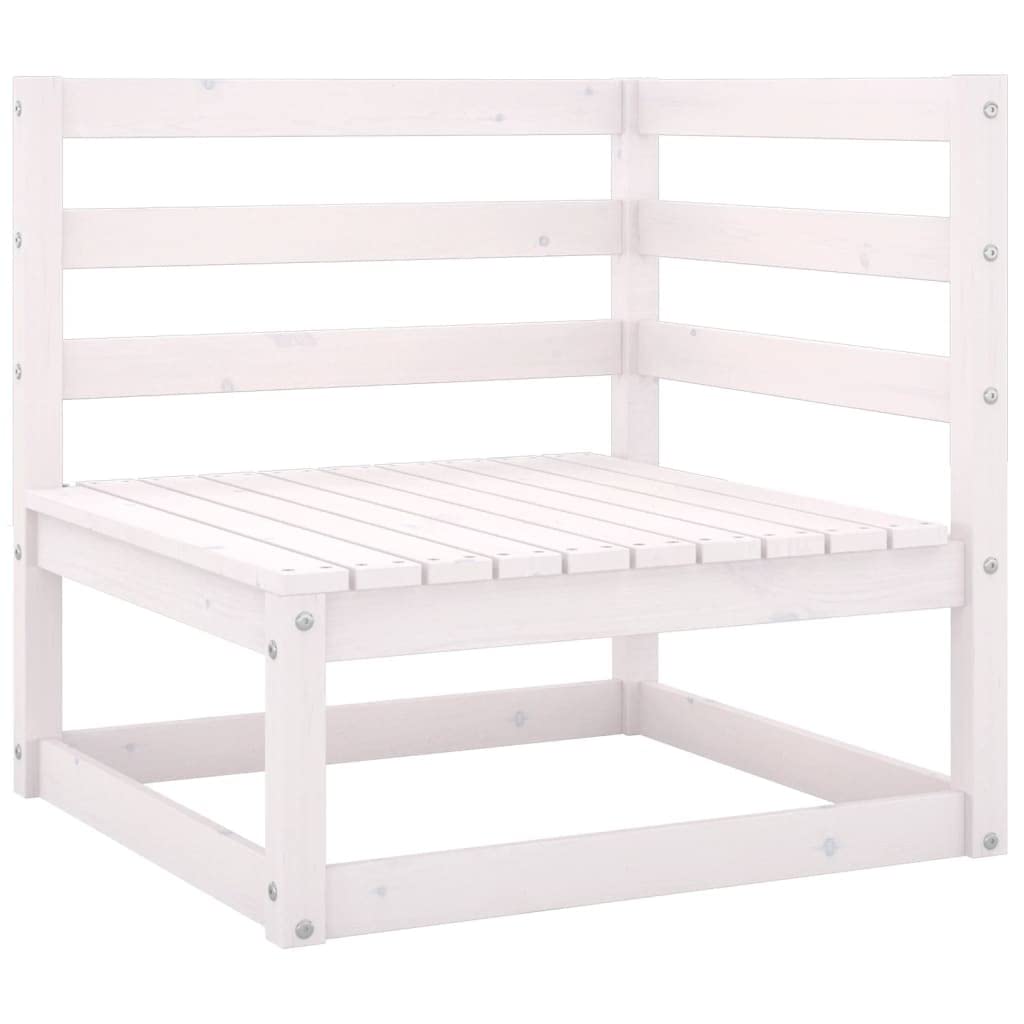 2-Seater Patio Sofa with Cushions - White Solid Pine Wood Outdoor Furniture for Garden, Deck, Porch & Backyard Relaxation