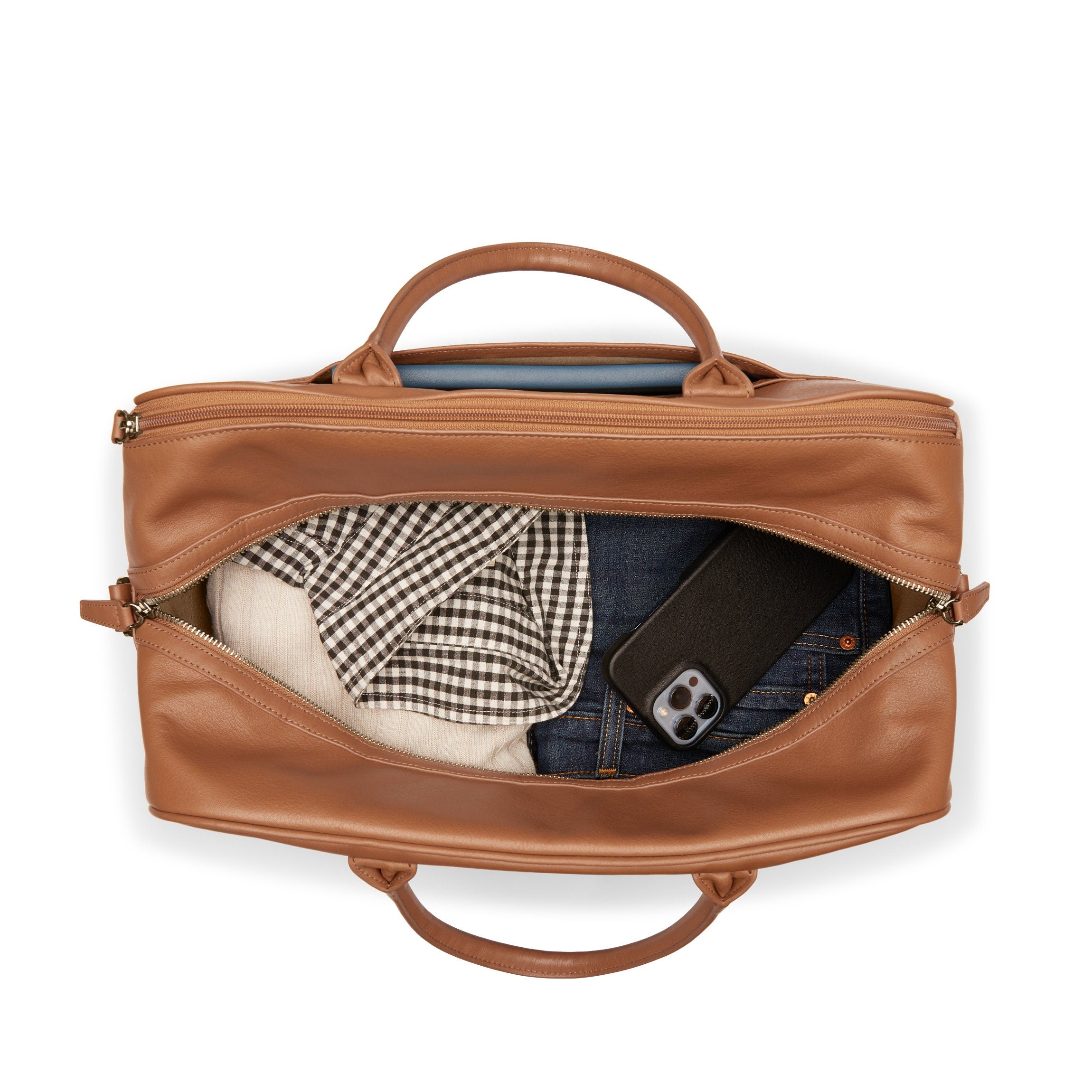 Harwood Weekender Bag in Cognac Leather - Stylish Durable Travel Duffel for Men & Women | Perfect for Weekend Getaways, Gym, Work & Overnight Trips