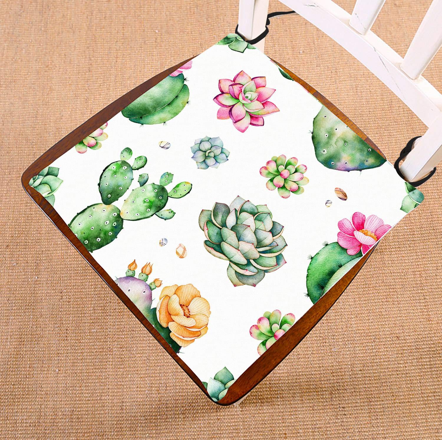 ECZJNT Succulents Plants Pebble Stones Branches Bed Runner - 20x95 Inch Decorative Bed Scarf for Boho Bedroom Decor, Wedding, Table Centerpiece & Home Styling