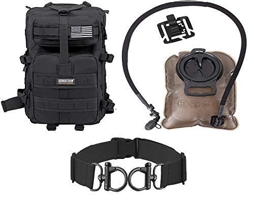 Seibertron Falcon 37L Hiking Backpack with 2L Hydration Bladder & Luggage Strap - Durable Black Travel Backpack for Outdoor Adventures, Camping & Hiking