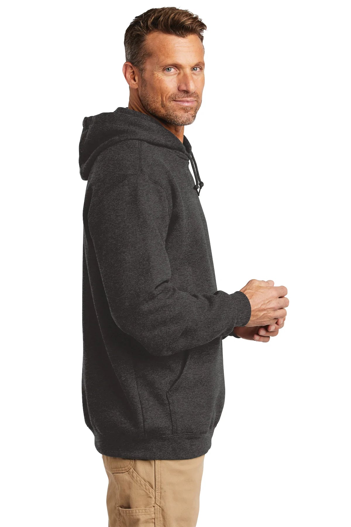 Carhartt Tall Hooded Custom Sweatshirts for Men - Carbon Heather Pullover Hoodie | Workwear, Outdoor & Casual Wear
