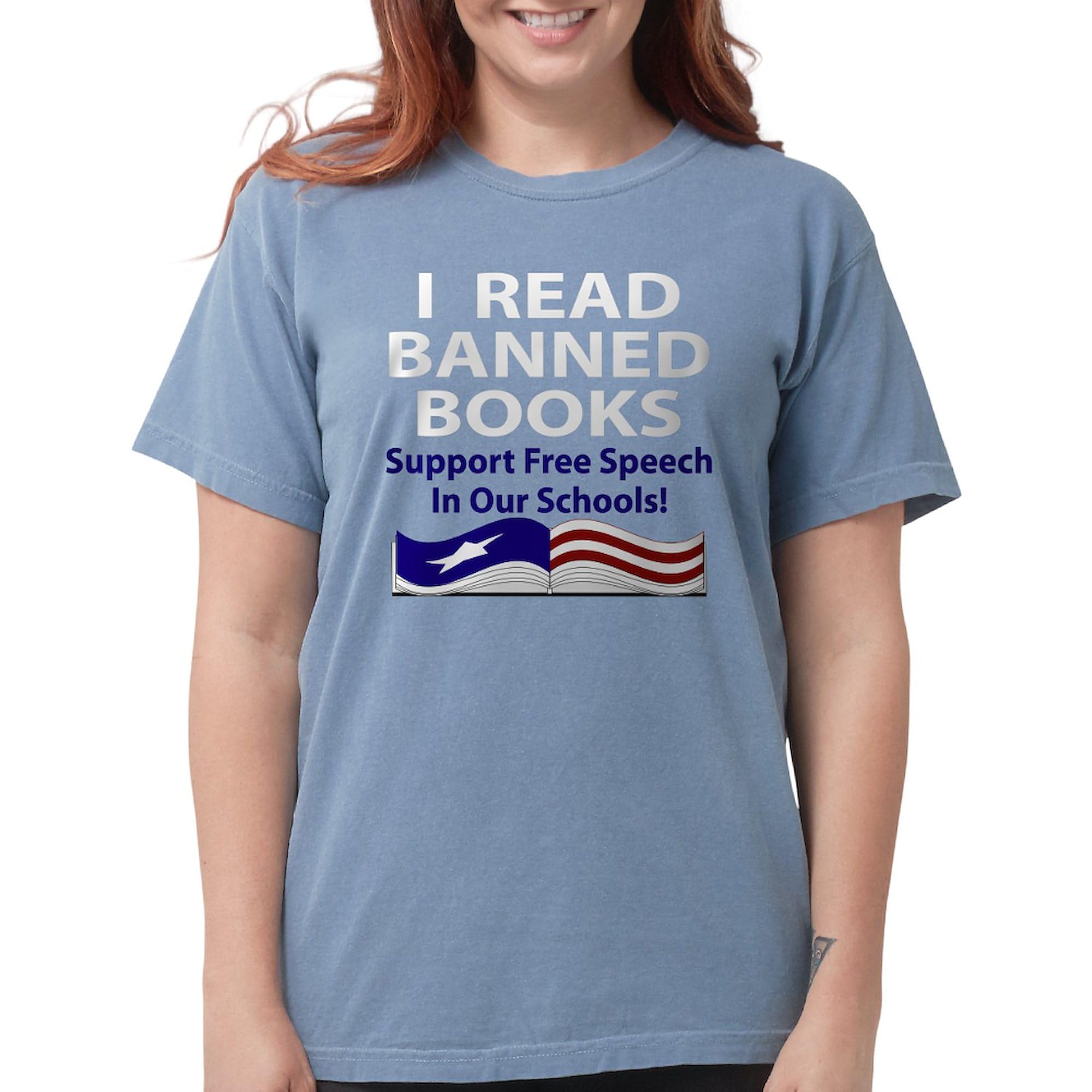 Read Banned Books Women's T-Shirt - Comfort Colors Soft Cotton Tee - Perfect for Book Clubs, Protests & Free Speech Advocacy