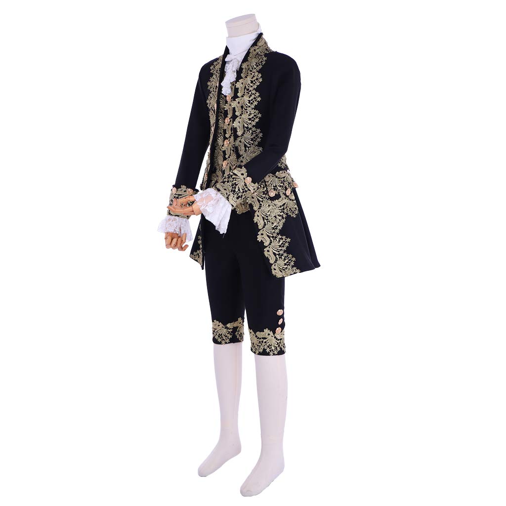 18th Century Colonial Rococo Costume for Men - Victorian Court Suit Outfit | Perfect for Cosplay, Historical Reenactments, Theater Performances & Halloween Costumes