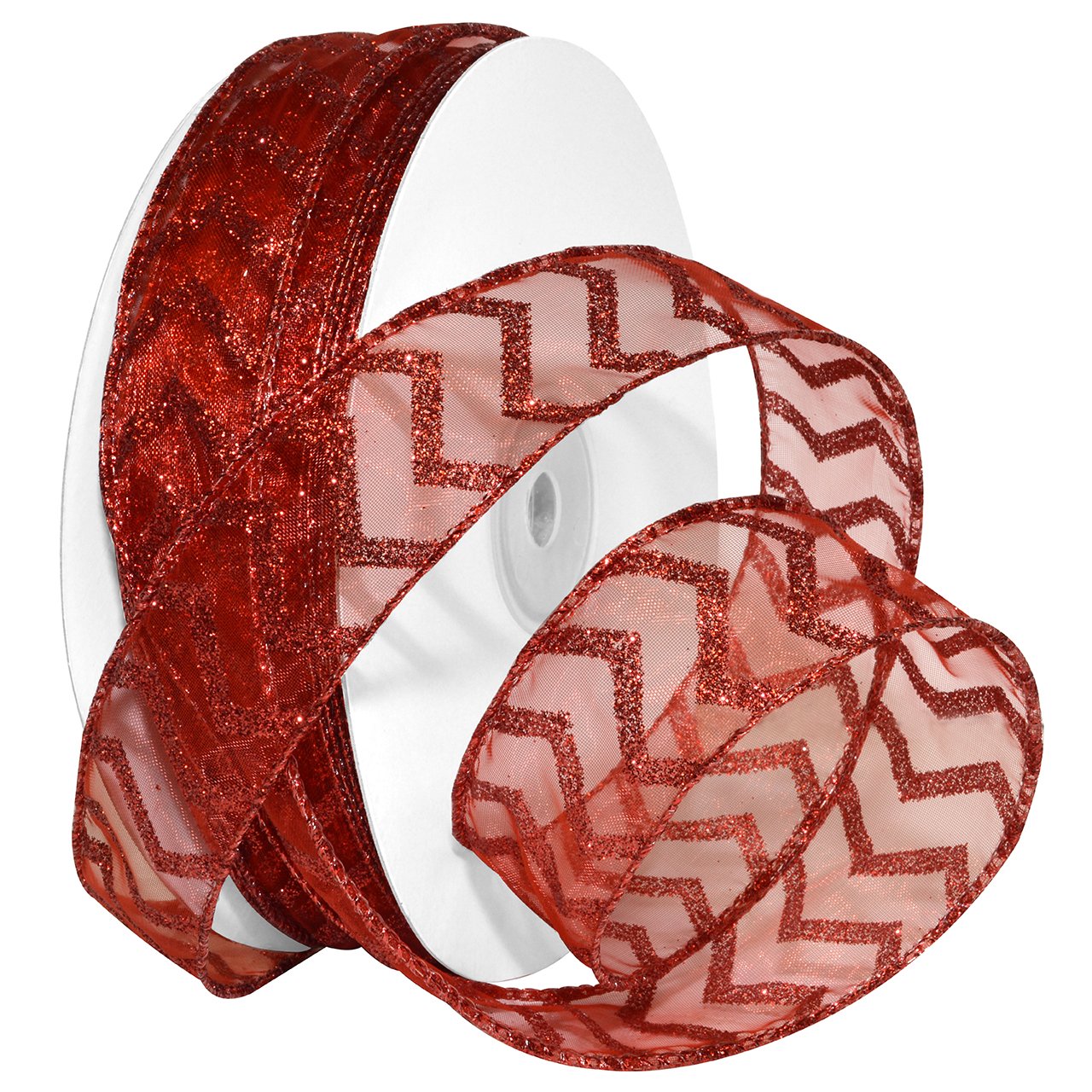 Morex Ribbon 7427.40/50-609 Red Fabric Ribbon - 1.5 Inch x 50 Yards - Double Sided Red Satin Ribbon for Gift Wrapping, Crafts, Hair Bows, and DIY Decorations