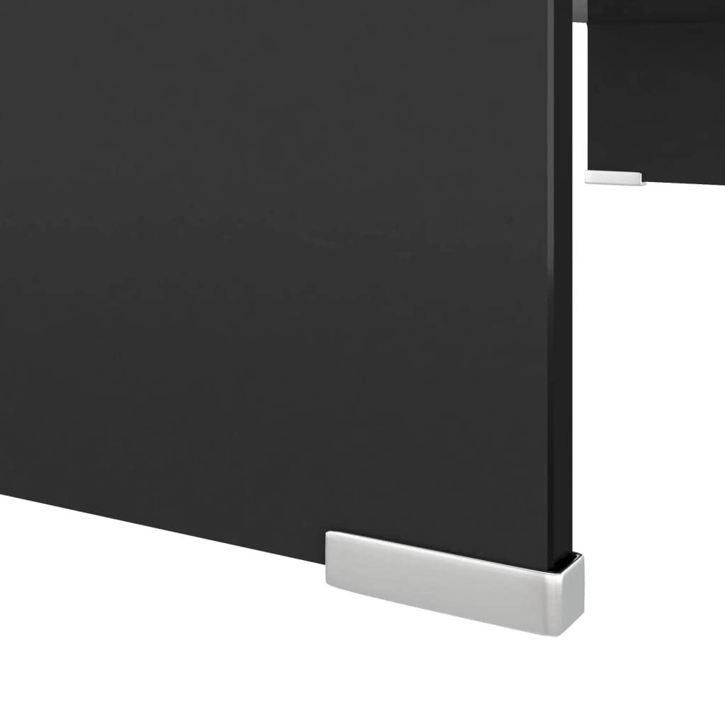 Modern Glass TV Stand with Monitor Riser - 31.5