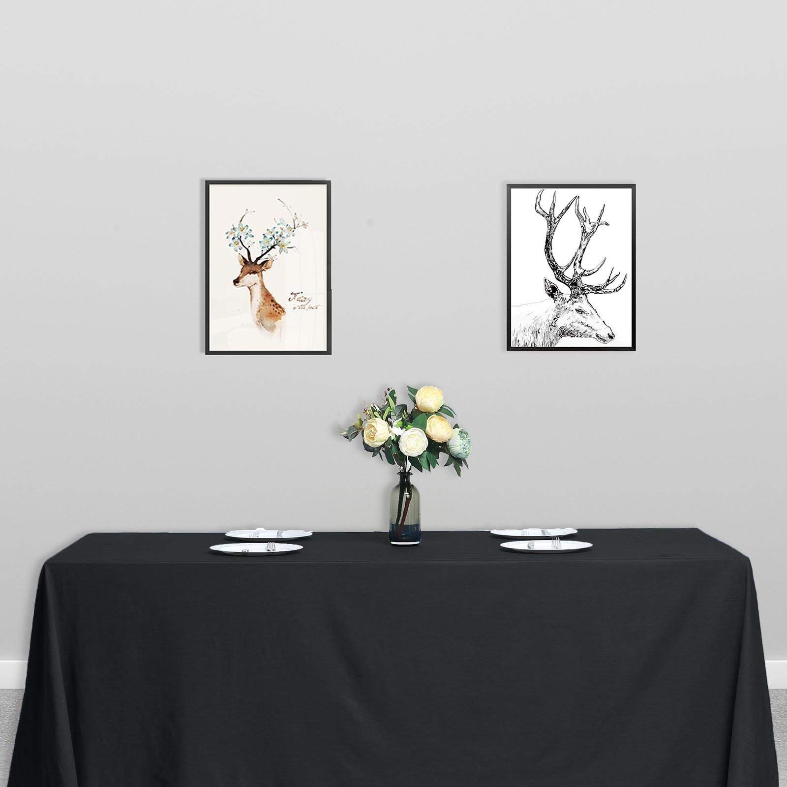 BalsaCircle Halloween Party Tablecloth - 10 Pack Black Rectangle Washable Polyester Table Cover (90x132 in) - Durable Solid Color Decor for Halloween, Thanksgiving, Christmas & Party Supplies | Perfect for Dining Tables, Buffets & Event Decorations