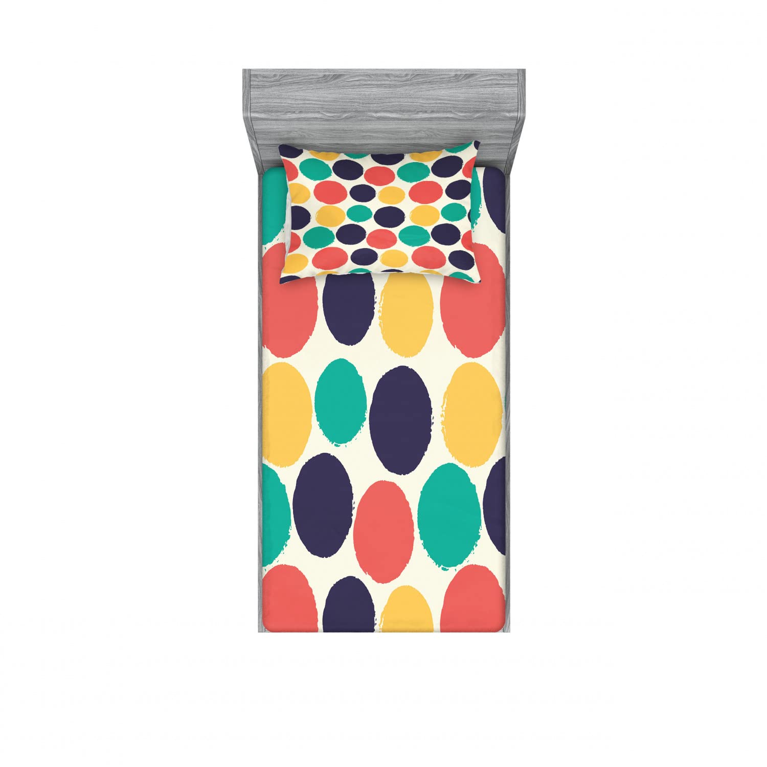 Ambesonne Abstract 2-Pack Twin XL Fitted Sheet & Pillow Sham Set - Modern Grunge Design, 4-Piece Bedding Collection (2 Fitted Sheets + 2 Pillow Covers) - Vibrant Multicolor Patterns for Contemporary Bedroom Decor | Perfect for Dorms, Guest Rooms & Modern Home Styling