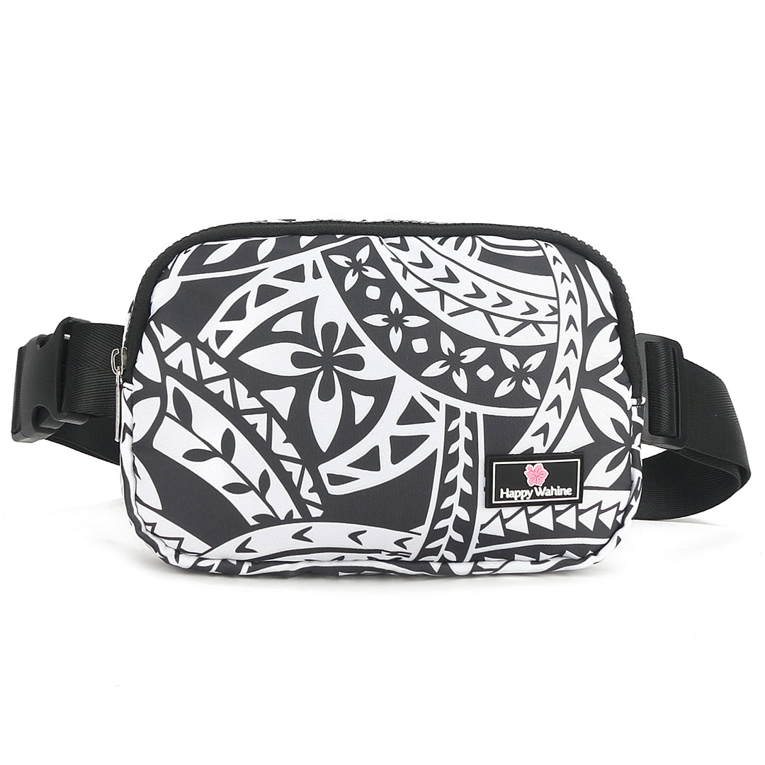 Jenna Tapa Black Belt Bag for Women - Fashionable Waist Pack Fanny Pack for Running, Travel & Everyday Use