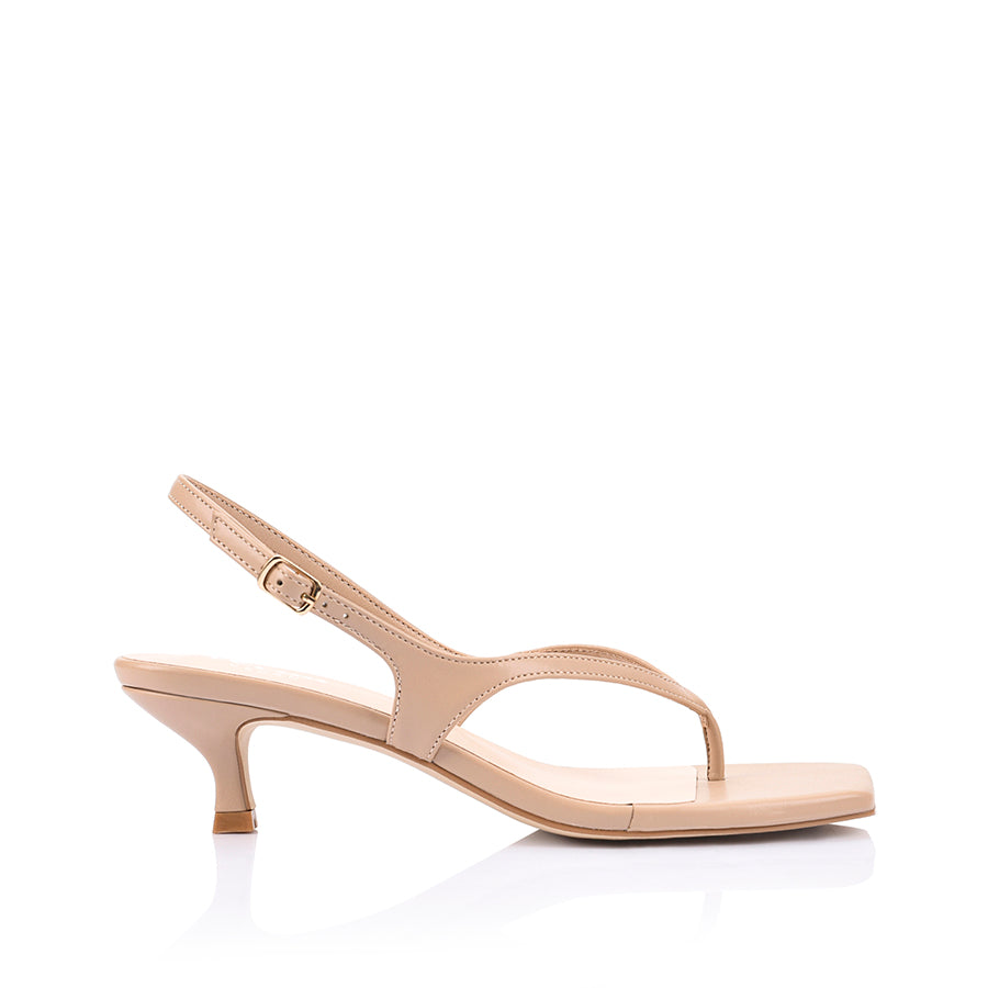 Marnie Kitten Heel Sandals for Women - Comfortable Beige Summer Dress Shoes | Perfect for Weddings, Parties & Office Wear