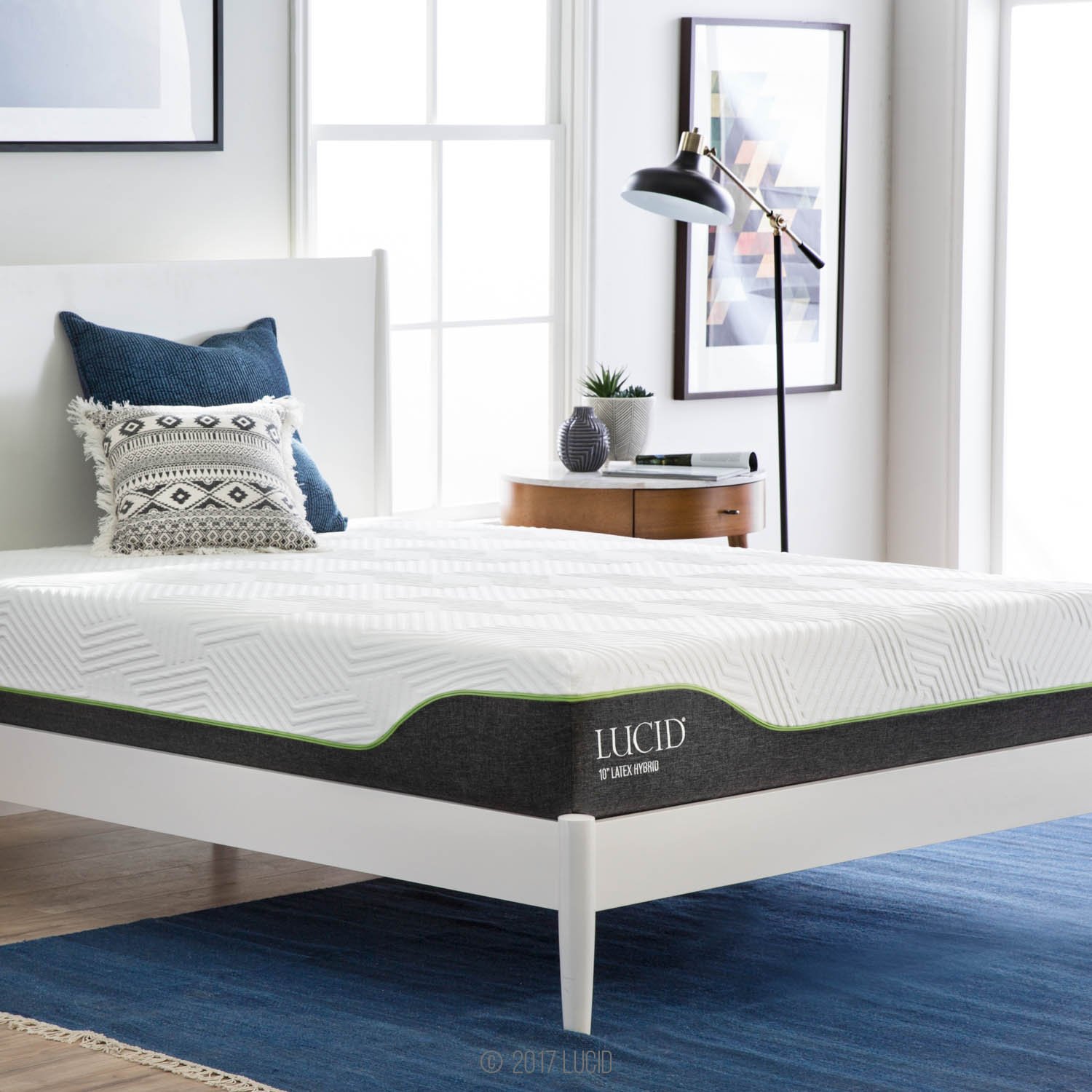 10 Inch Latex Hybrid Mattress & 9 Inch Steel Foldable Twin XL Box Spring Set - Medium Firm Support for Back Pain Relief, Cooling Sleep - Perfect for Guest Rooms, Dorms & Small Spaces