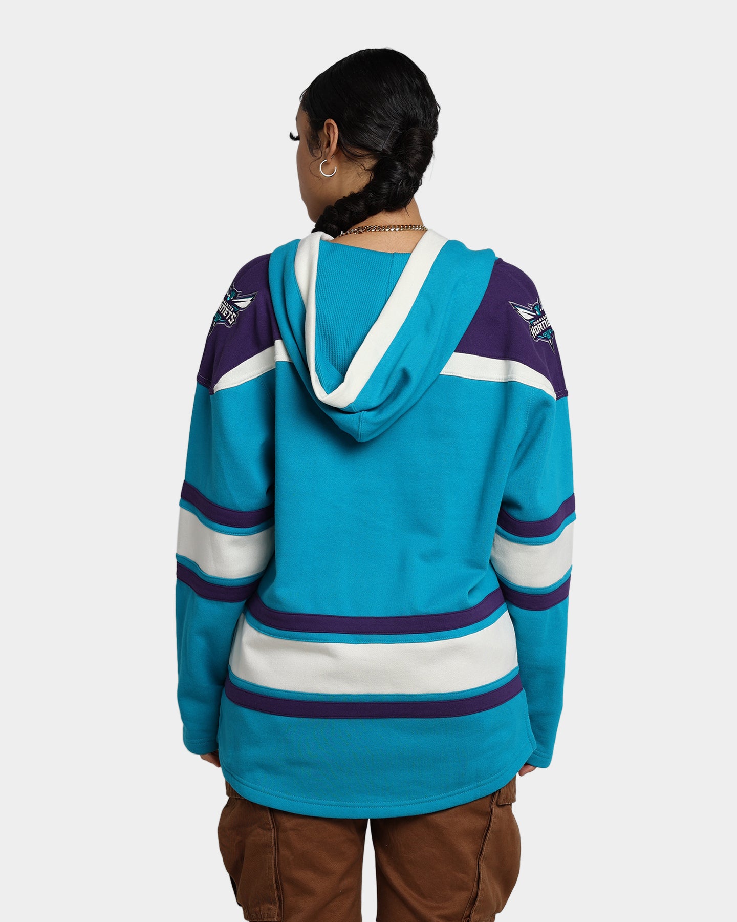 47 Brand Charlotte Hornets Superior Lacer Hoodie Neptune - Men's NBA Basketball Team Zip-Up Sweatshirt for Game Day & Casual Wear