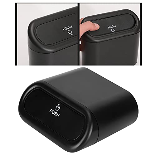 Portable Hanging Car Trash Can with Spring Cover - Compact Auto Garbage Bin for Road Trips, Travel & Daily Commute