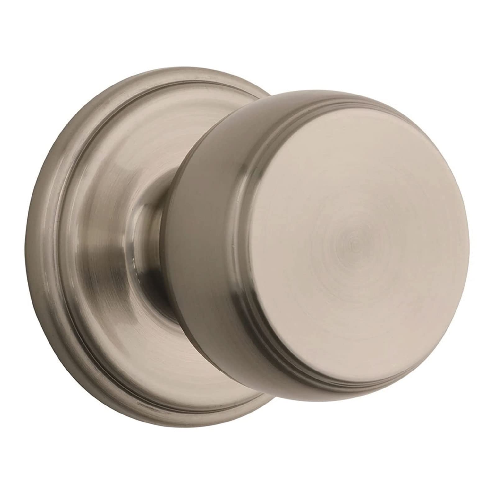 BRINKS Ganyon Push Pull Rotate Door Knob - Hands-Free Hall & Closet Door Lock in Satin Nickel - Easy Push, Pull or Rotate Operation - Perfect for Bedrooms, Bathrooms & Kids' Rooms