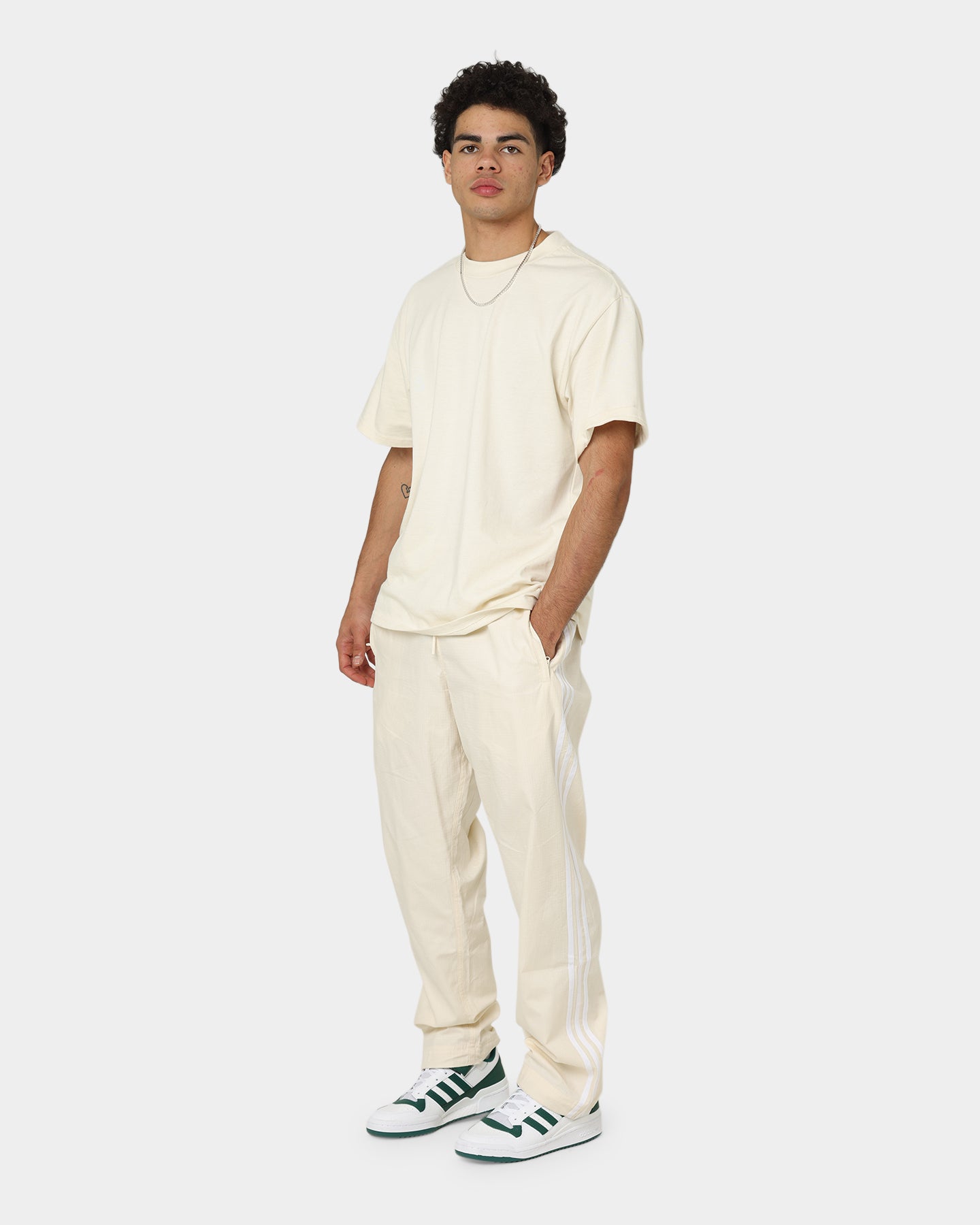 Adidas Originals Relaxed Fit Work Pants for Men - Wonder White | Comfortable Casual Office Wear & Street Style Fashion