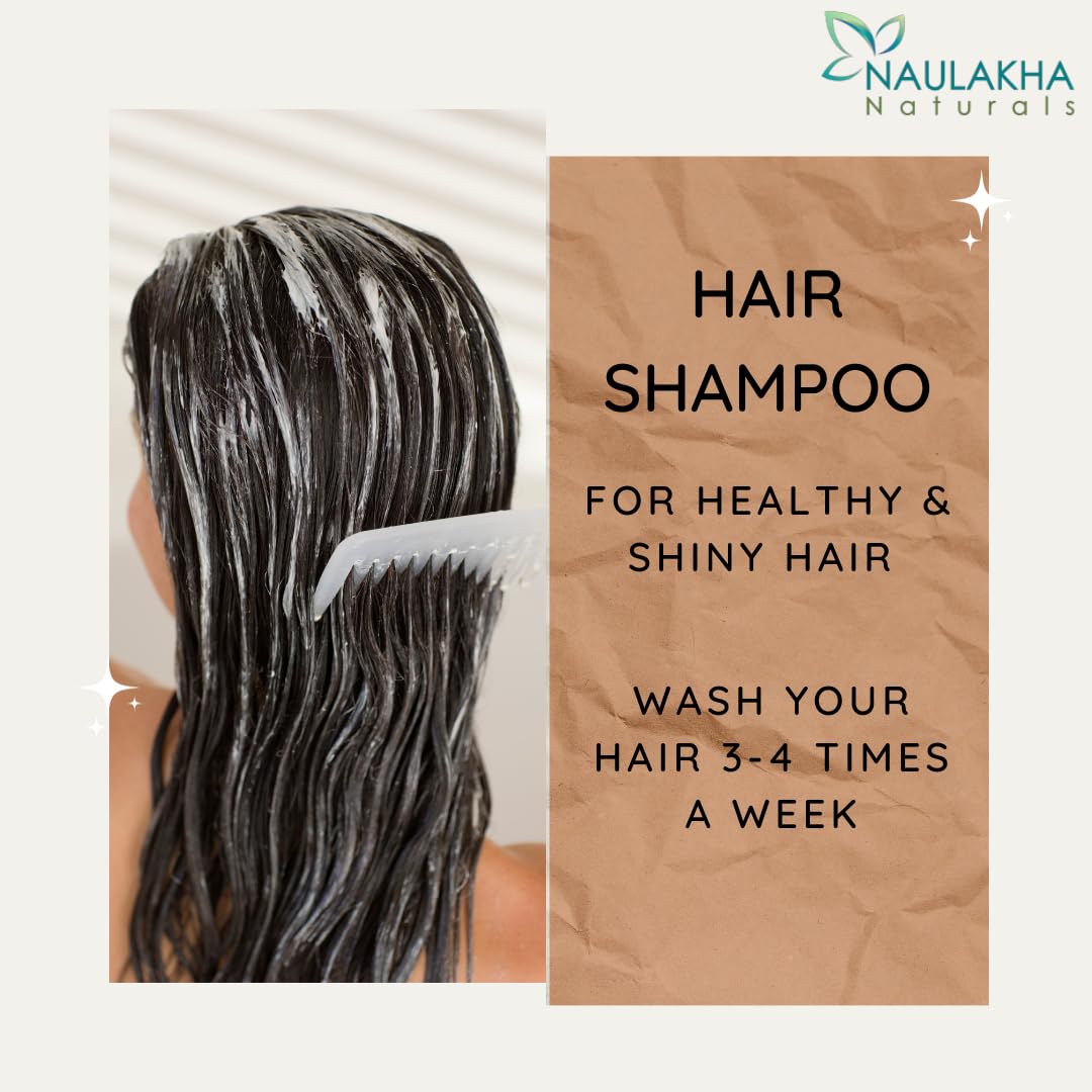 **Le Natura Naulakha Naturals Moringa & Green Tea Shampoo for Dry, Frizzy Hair – Anti-Hair Fall, Anti-Dandruff, Volumizing – Vegan, Cruelty-Free, No Harsh Chemicals (300ml) – Perfect for Daily Hair Care & Scalp Health**