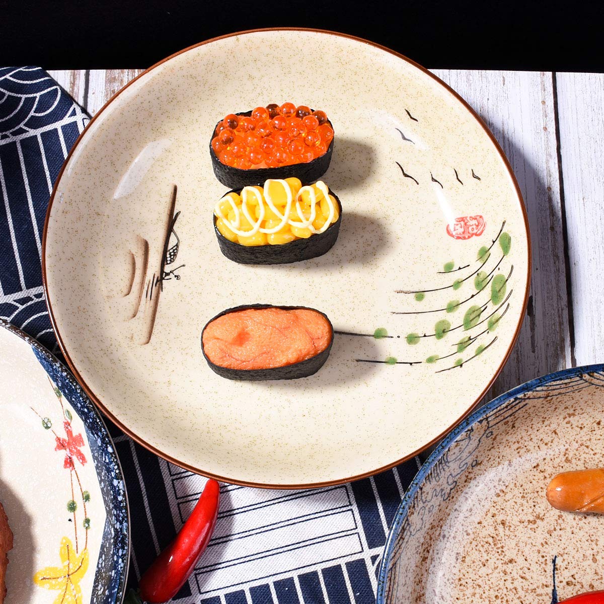 Vintage Japanese 8-Inch Porcelain Dinner Plates - Set of 4 Microwave Safe Ceramic Dishes for Home, Restaurant & Special Occasions