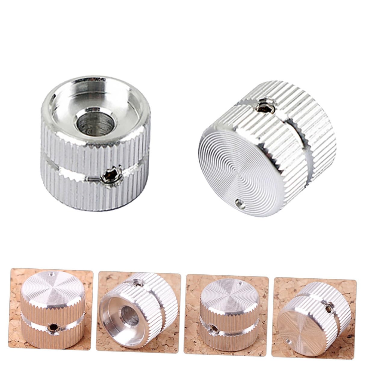 Milisten Solid Volume Tone Control Knobs for Electric Guitars - Premium Metal Round Guitar Parts with Silver Alloy Finish - Perfect for DIY Guitar Repair, Upgrade & Customization