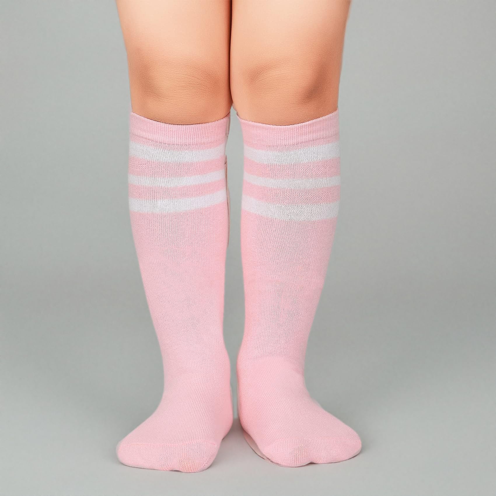**Durio Toddler Soccer Socks - Striped Knee-High Cotton Sports Socks for Boys & Girls - Perfect for Soccer, Running & Playtime**