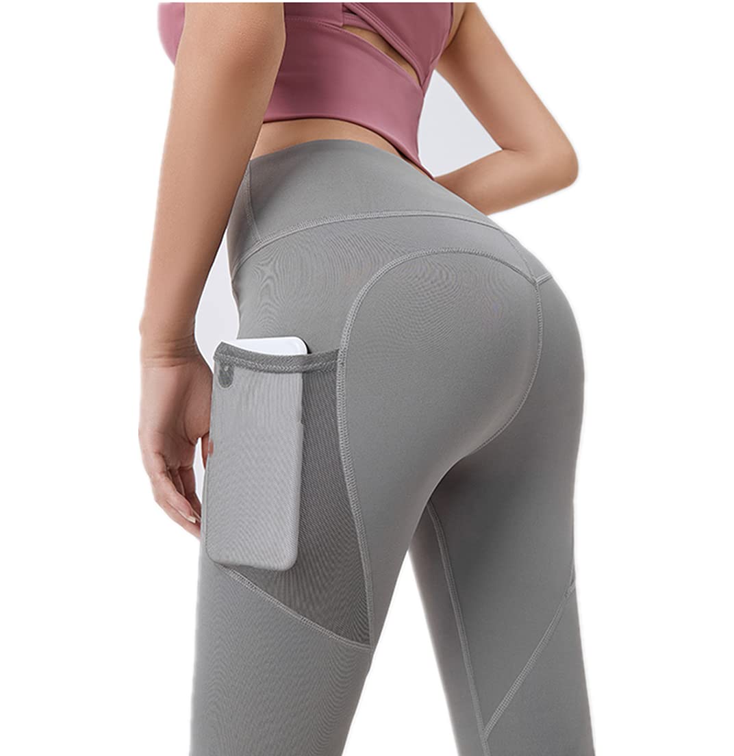 Premium Women's Plus Size Yoga Pants with Pockets - High Waisted Manga Dua Fitness Leggings for Workout & Lounge (Grey, Medium) - Perfect for Gym, Running, Yoga & Everyday Comfort
