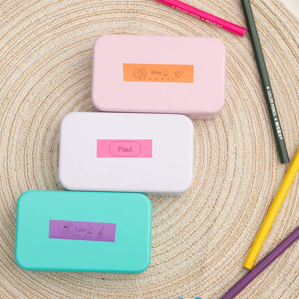 D30 Mini Bluetooth Label Maker - Portable Handheld Sticker Printer with 4 Color Tapes (Black/Pink/Purple/White), Rechargeable & BPA-Free for Home, Office & Organization | Smart Phone Compatible Labeling Device