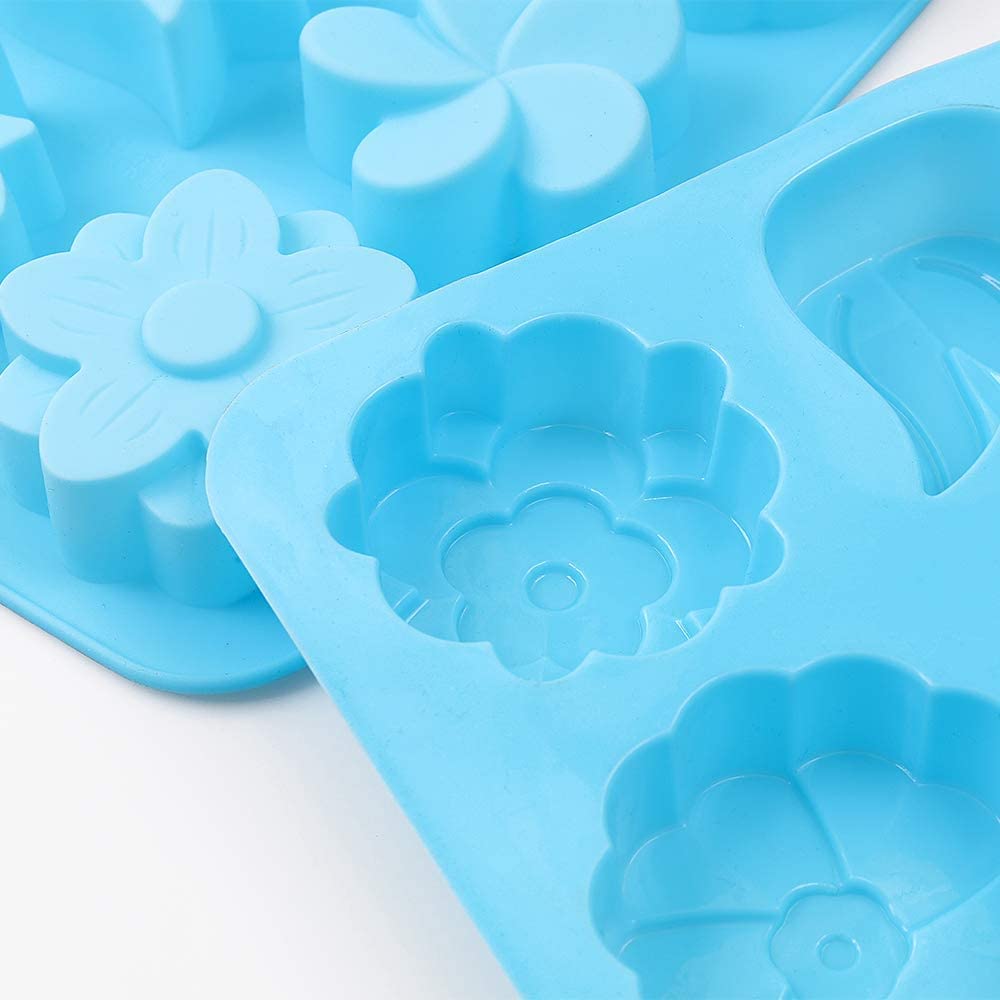 Premium 6-Cavity Silicone Flower Soap Mold Set - Non-Stick Tulip & Daisy Molds for DIY Soap, Candles, Chocolates, Resin Crafts - Perfect for Bath Bombs, Ice Cubes & Home Decor (6 Floral Designs)