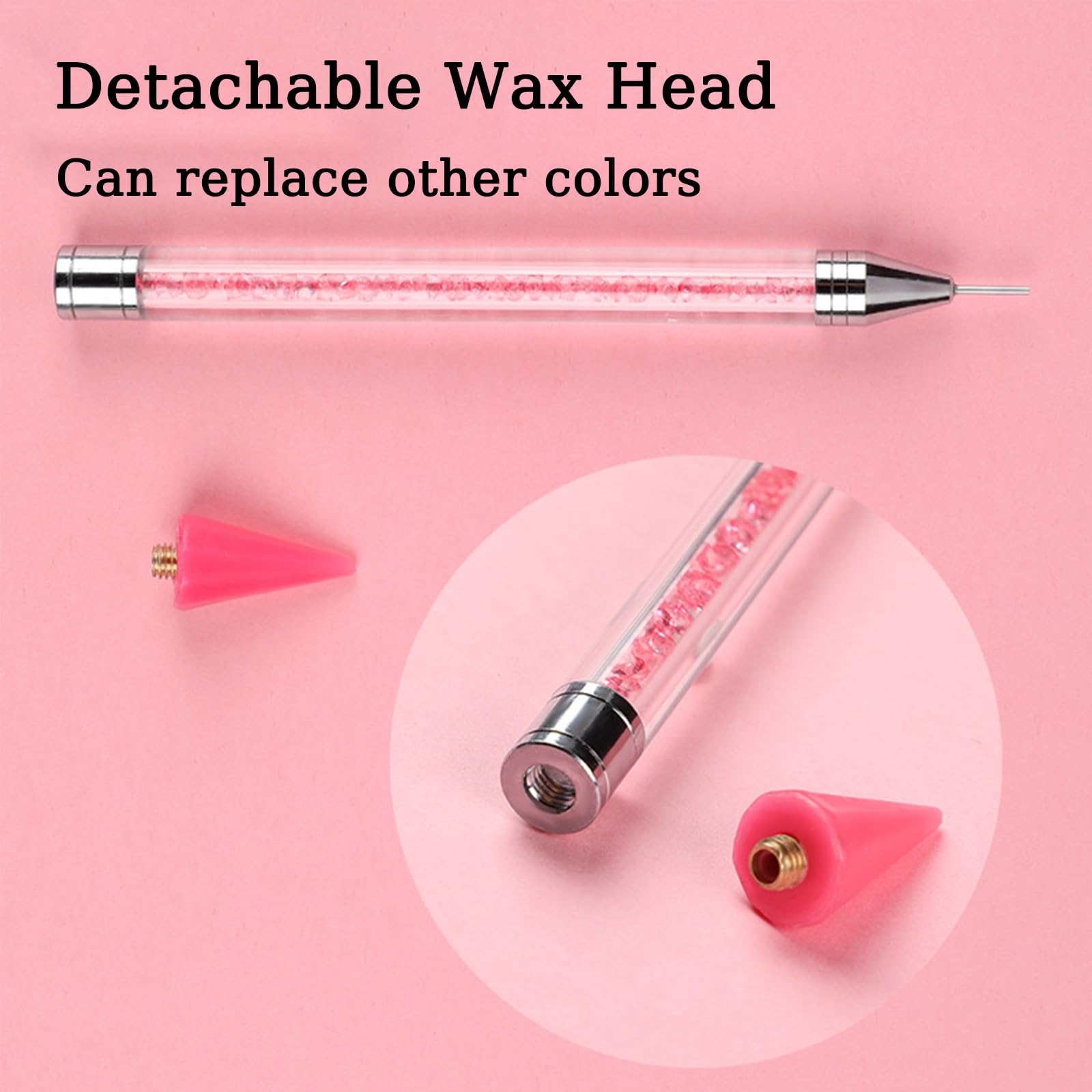 **2-Piece Rhinestone Picker Tool with Wax Tip – Jewel & Rhinestone Applicator, Wax Pencil for DIY Crafts, Nail Art, Costume Design (Black & White)**    *(Use for applying rhinestones to clothing, accessories, nails, or DIY projects with precision and ease!)*