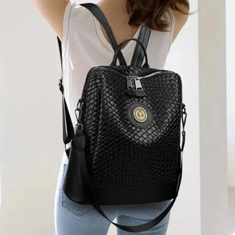 Luxury Designer Women's Backpack - Stylish Leather Laptop Bag for Work, Travel & College | Waterproof & Spacious