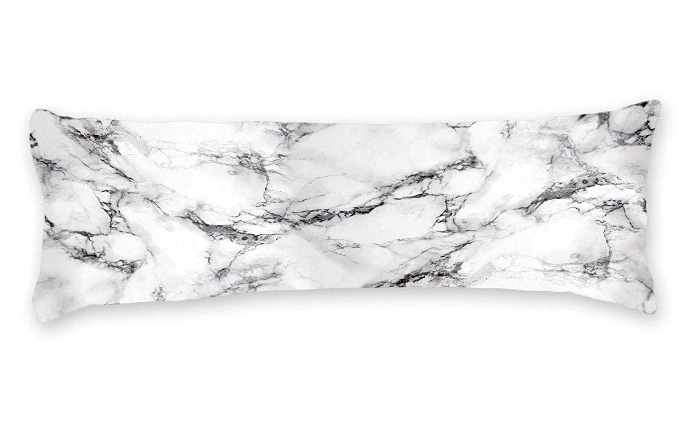 Luxury Marble Print Body Pillowcase - Double Sided Washable Cover 20x54 Inches for Adults & Pregnancy Support - Perfect for Living Room, Bedroom & Home Decor