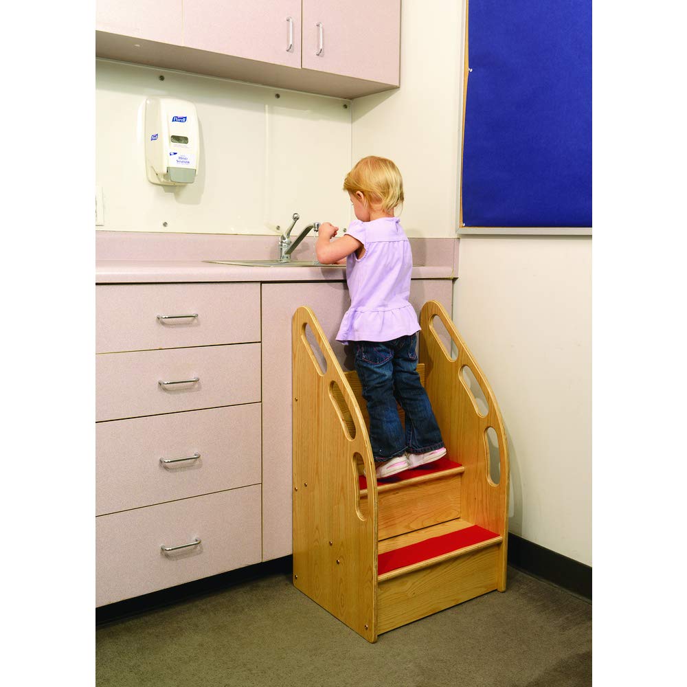 Safe & Sturdy Step-Up Wood Toddler Stairs & Learning Tower - Montessori Climbing Helper for Kitchen, Bathroom & Playroom
