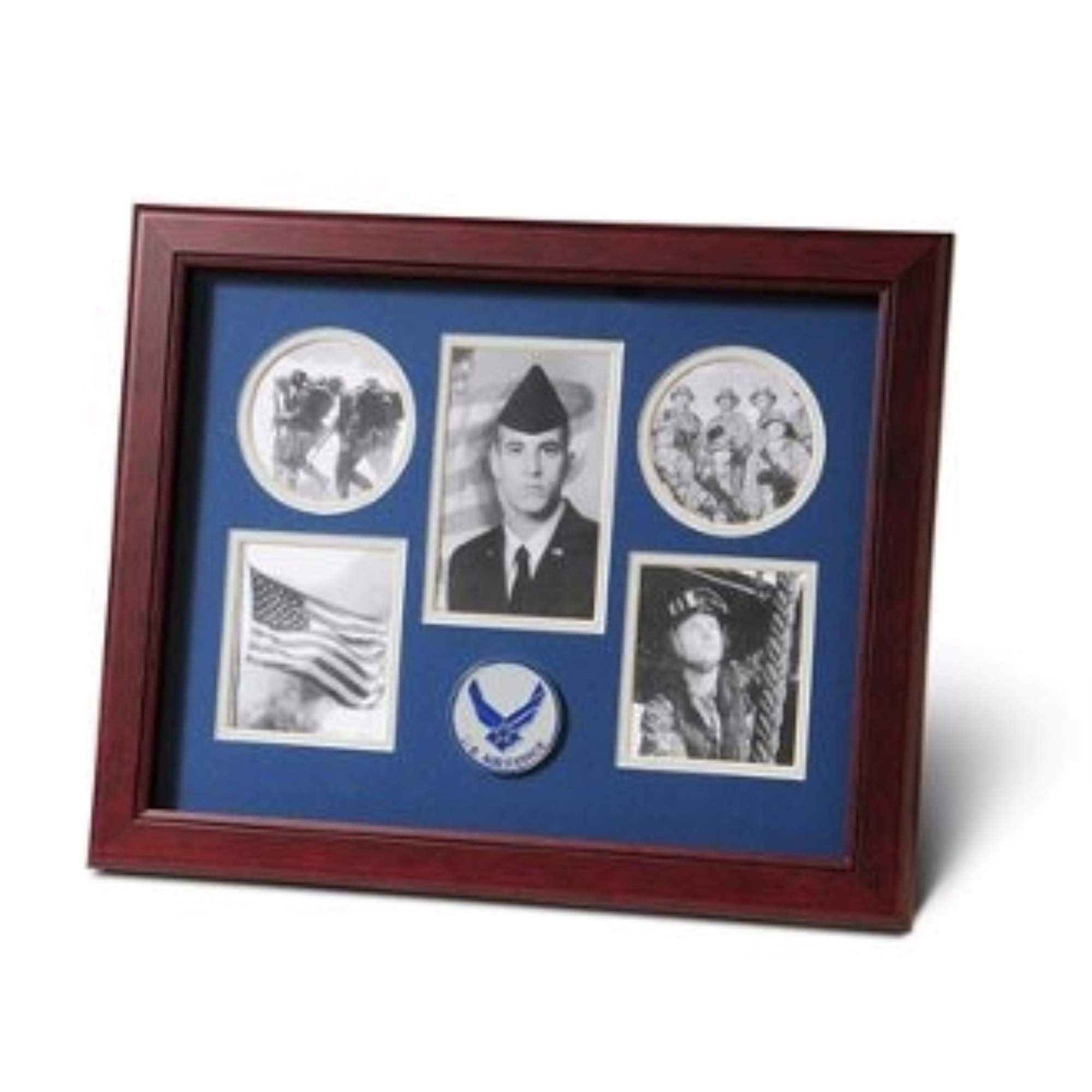 5 Picture Collage Frame - Air Force Medallion Design - Perfect for Military Home Decor, Office Display & Gift for Veterans