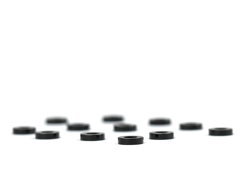Black Aluminum Ball Stud Washers 1.5mm (12 Pack) - Durable Fasteners for Automotive, Marine & DIY Projects