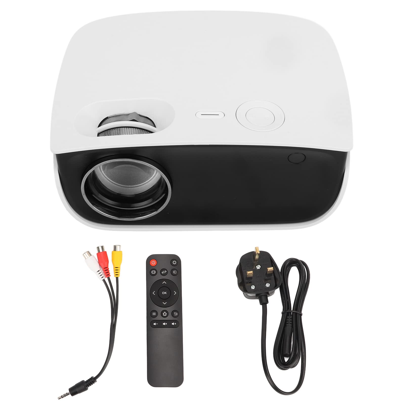 RajoNN 1080P Full HD Video Projector - 2000 Lumens Home Theater Projector with Multiple Interfaces for iPhone, iPad, Outdoor Movies & Indoor Entertainment (UK Plug) - Perfect for Backyard Cinema Nights, Gaming & Home Theater Systems