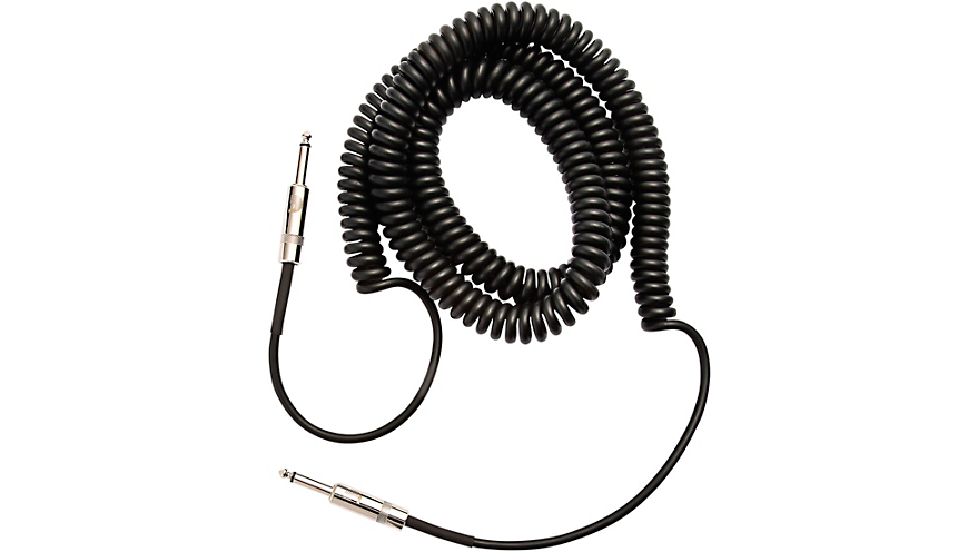 D'Addario Planet Waves Coiled Guitar Cable 30 Feet Black - Premium Instrument Cable for Electric Guitar, Bass & Keyboards - Perfect for Live Performances, Studio Recording & Home Practice