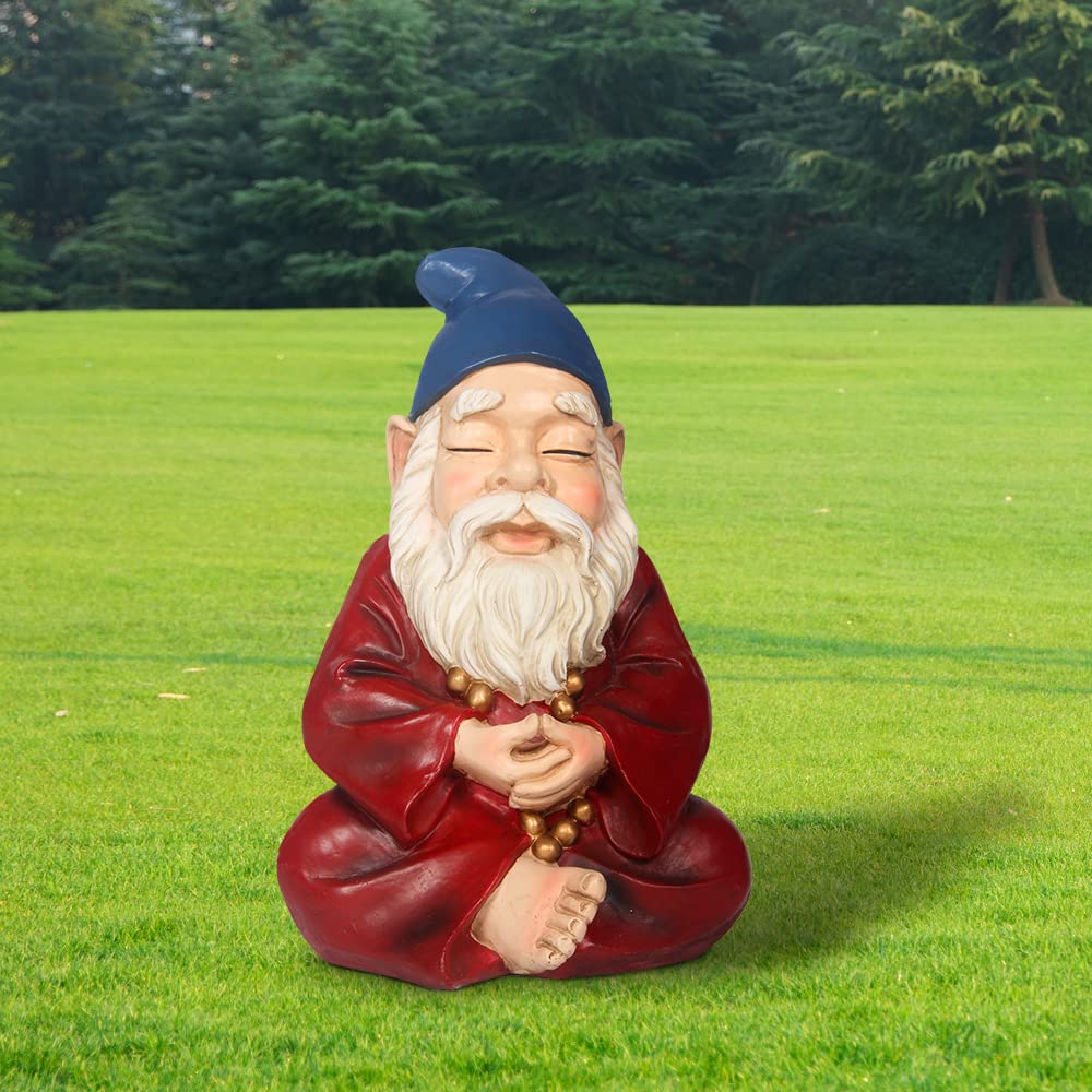 Zen Gnome Garden Statue - Handcrafted Outdoor Decor for Lawns, Patios & Gardens - Perfect Gift for Home & Garden Lovers