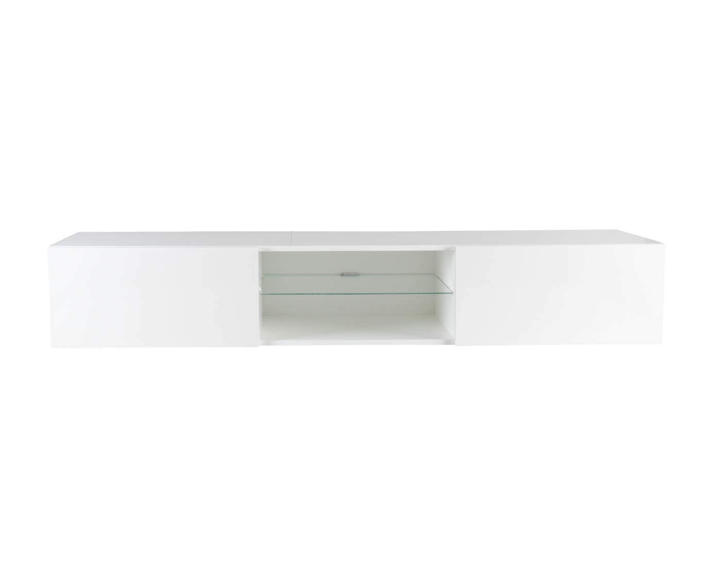 LIDO Modern Glass TV Stand for Living Room - White, Sturdy & Sleek Design for Flat Screen TVs up to 65
