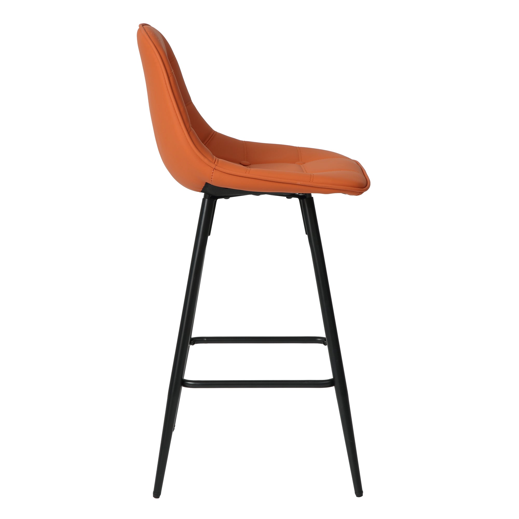 Modern Metal Counter Stools Set of 2 with Backrest & Footrest - 25.5