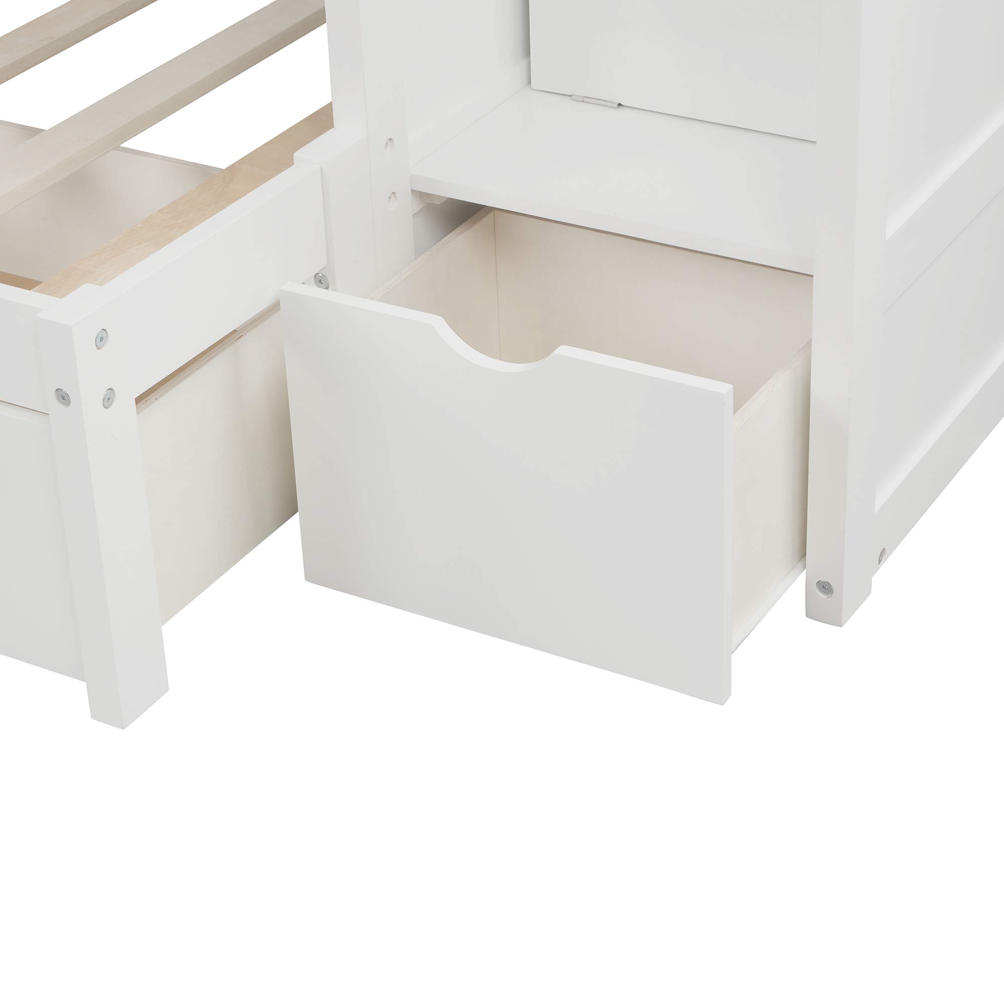 Convertible Twin Over Full Bunk Bed with Storage - Solid Wood Frame for Kids & Adults - Space-Saving Bedroom Furniture for Small Rooms