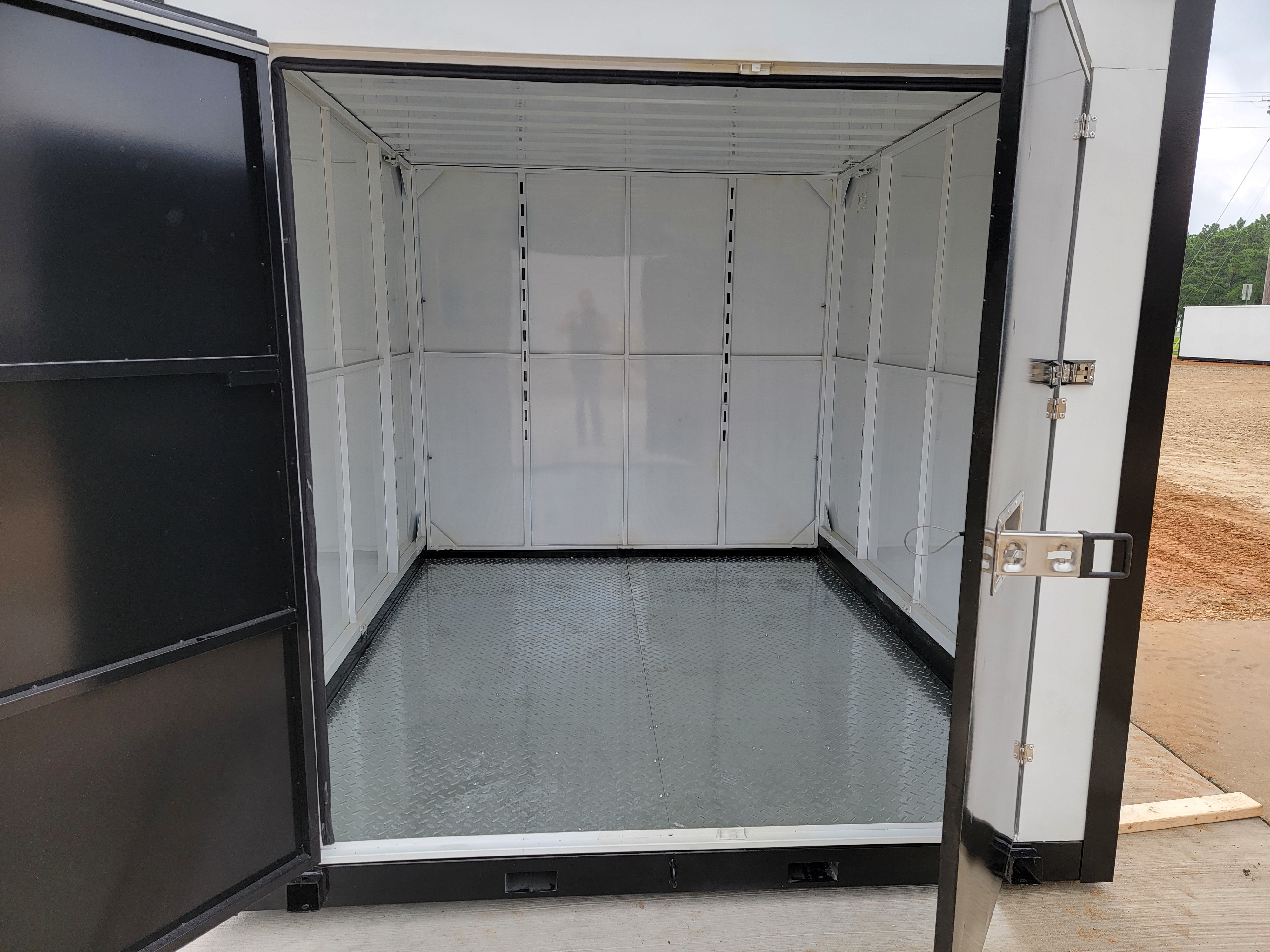 8'x10' Single Door Portable Relocatable Storage Shed - Durable Steel Container Building for Outdoor Storage, Backyard, Garage & Workspace Organization