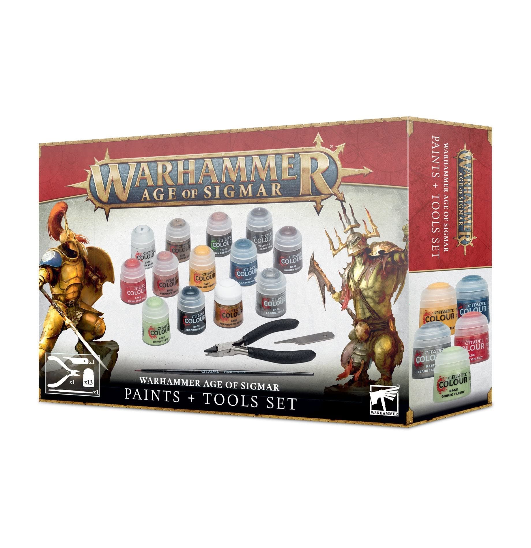 Warhammer Age of Sigmar Paint & Tool Set - Complete Miniature Painting Kit for Tabletop Wargaming & Model Building | Perfect for Beginners & Hobbyists