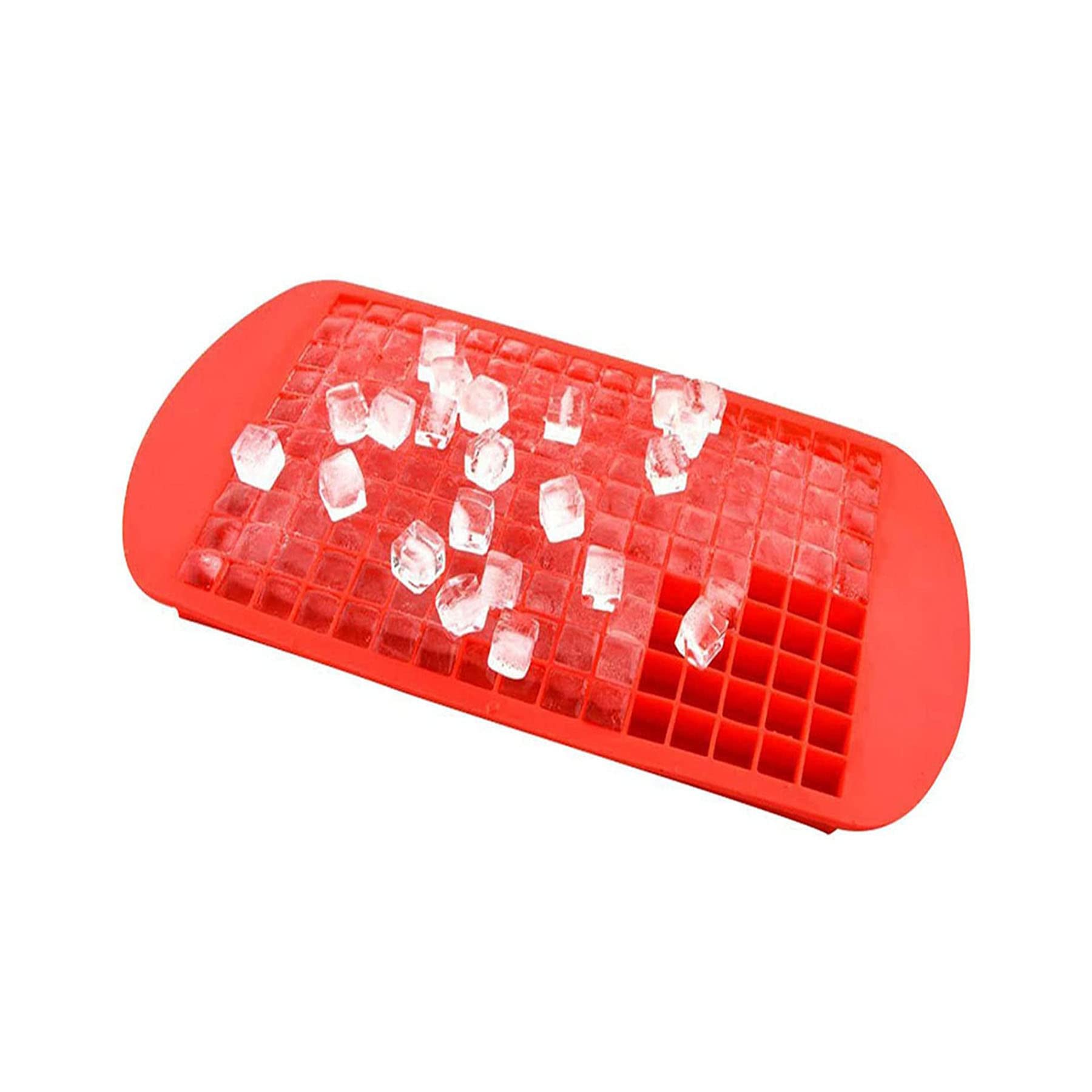 3Pcs Silicone Mini Ice Cube Trays - 160 Grids Square Ice Molds for Freezer, Baby Food, Whiskey & Cocktails | Perfect for Parties, Home Bars & Beverage Chilling (Red)