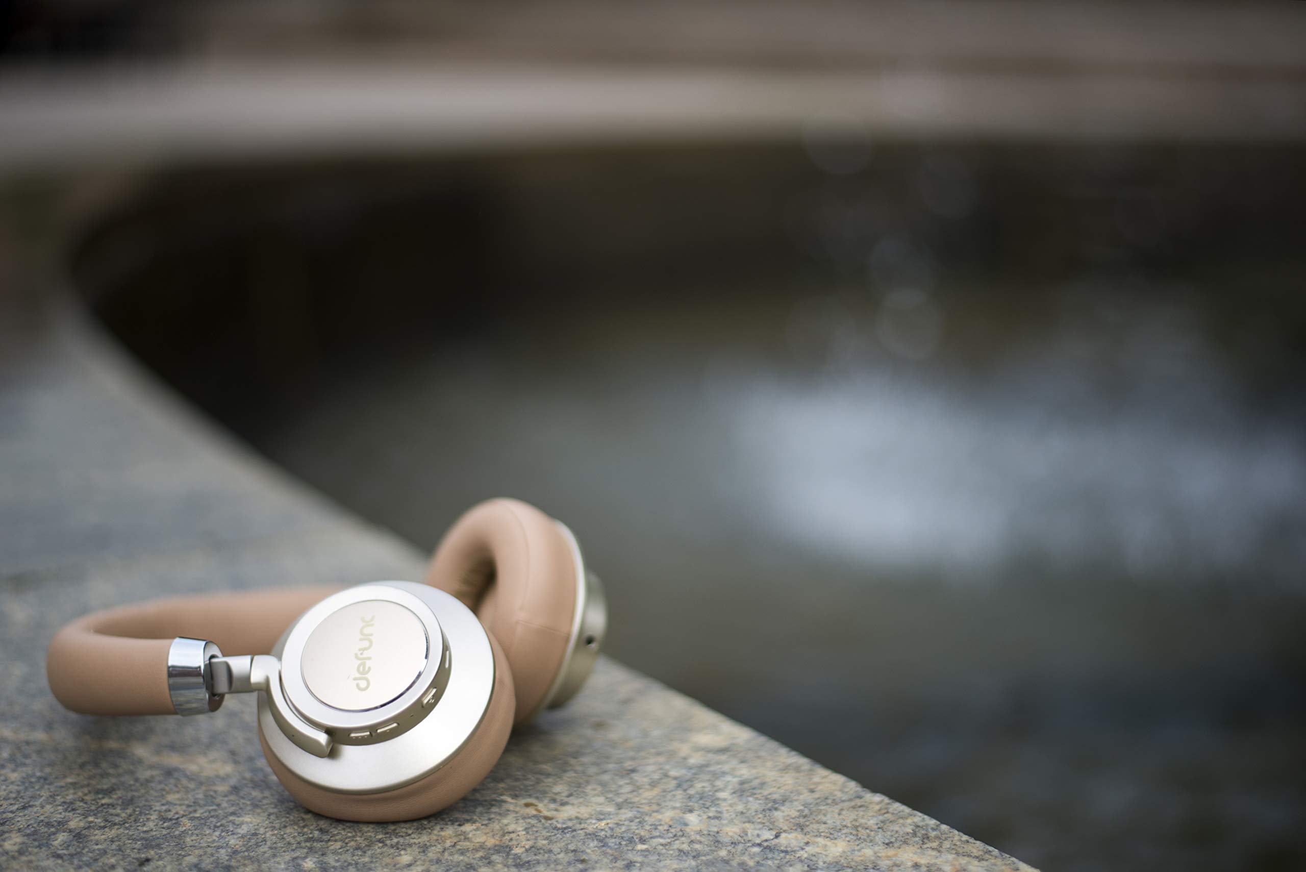 Defunc Plus Wireless Bluetooth Headphones - Gold | Noise Cancelling, 30H Playtime, HD Sound | Perfect for Gym, Travel & Work