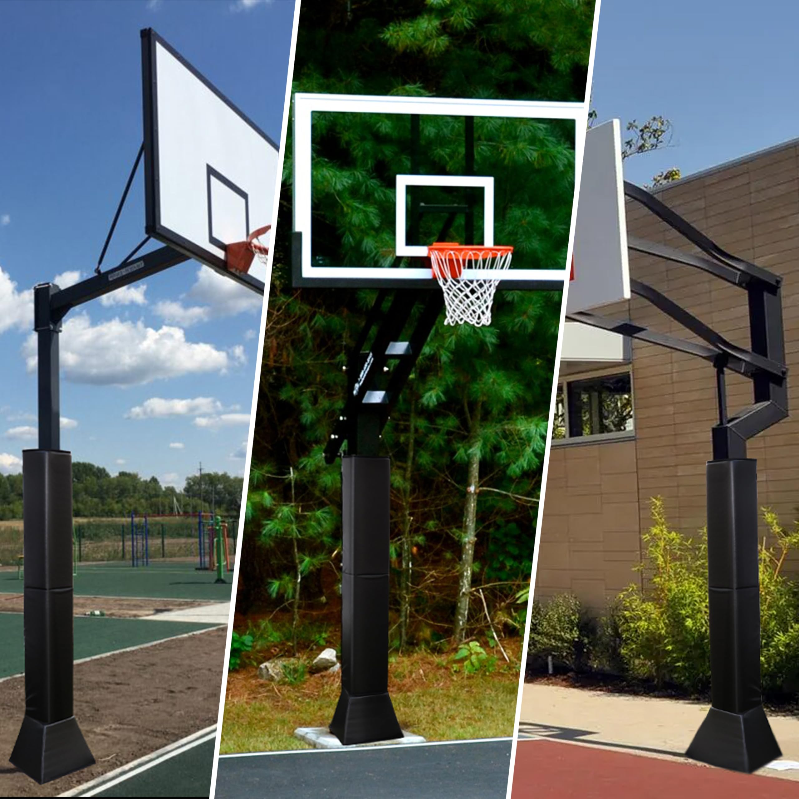 Durable UV-Resistant Basketball Pole Padding - Waterproof 4x4, 5x5, 6x6, 6x8, 8x8 Square Pole & Base Protector for Player Safety | Perfect for Outdoor Courts, Driveways, and Gymnasiums