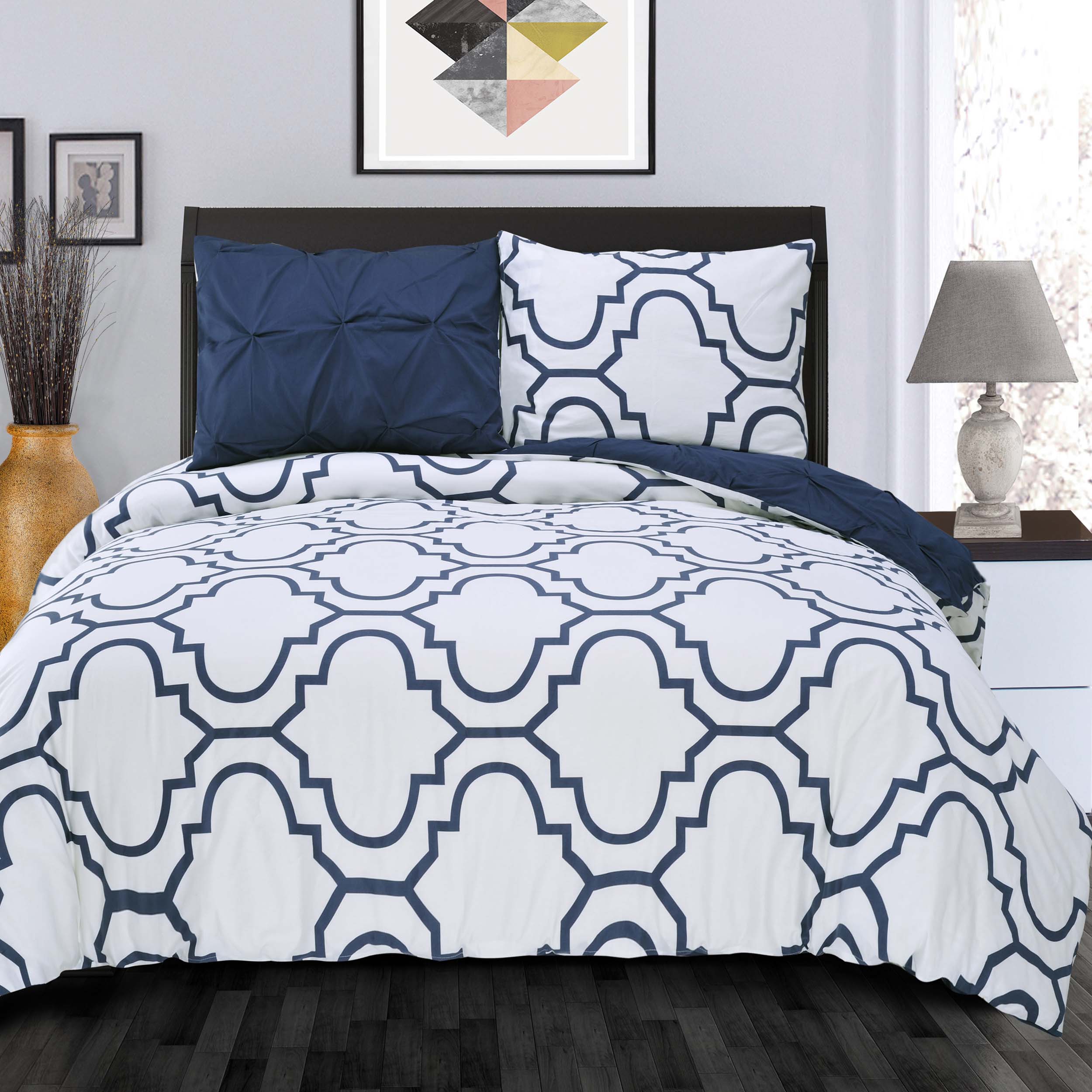 Premium Valencia Cotton Duvet Cover & Pillow Sham Set - Soft, Breathable 100% Cotton Bedding Set for Queen/King Size - Perfect for Cozy Bedrooms, Guest Rooms & Luxury Hotels