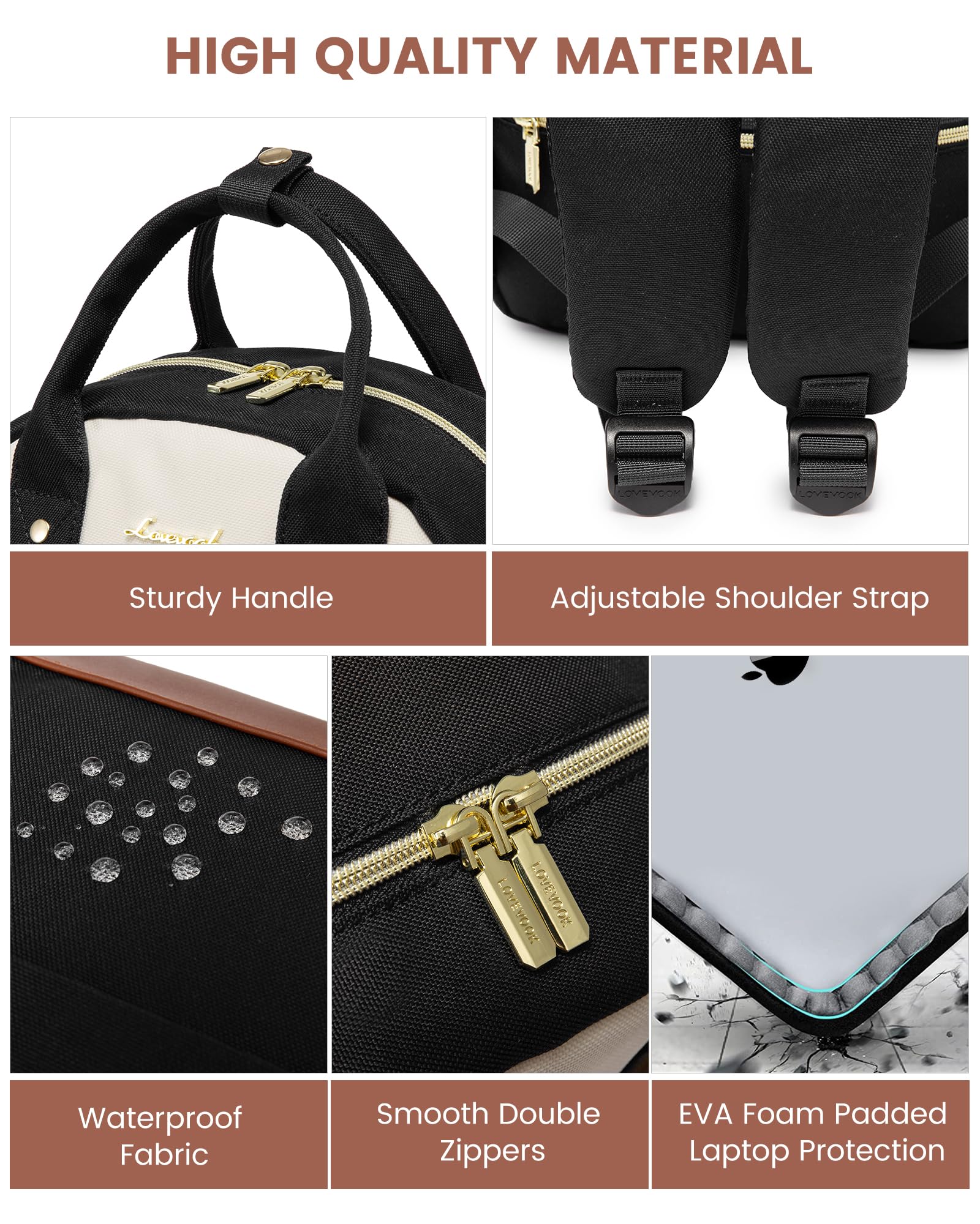 LOVEVOOK Small Backpack Purse for Women - Mini Backpack Bag, Cute Fashion Backpack for Daily Use, Travel & Work - Beige, Black, Brown - Perfect for Commuting, Shopping & Weekend Getaways