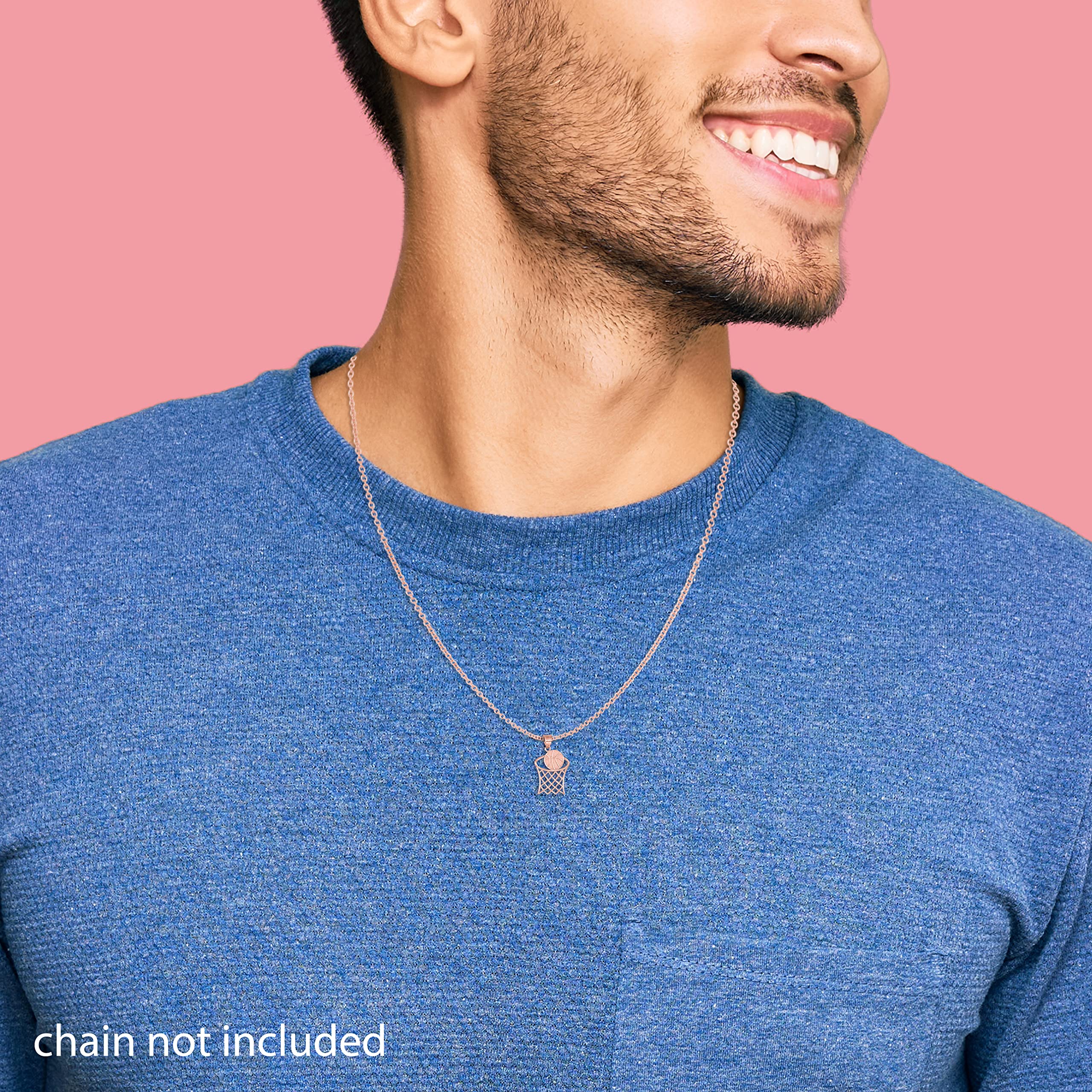 10K Rose Gold Textured Hoop Earrings with Basketball Charm Pendant - Perfect for Sports Fans, Gifts & Everyday Wear