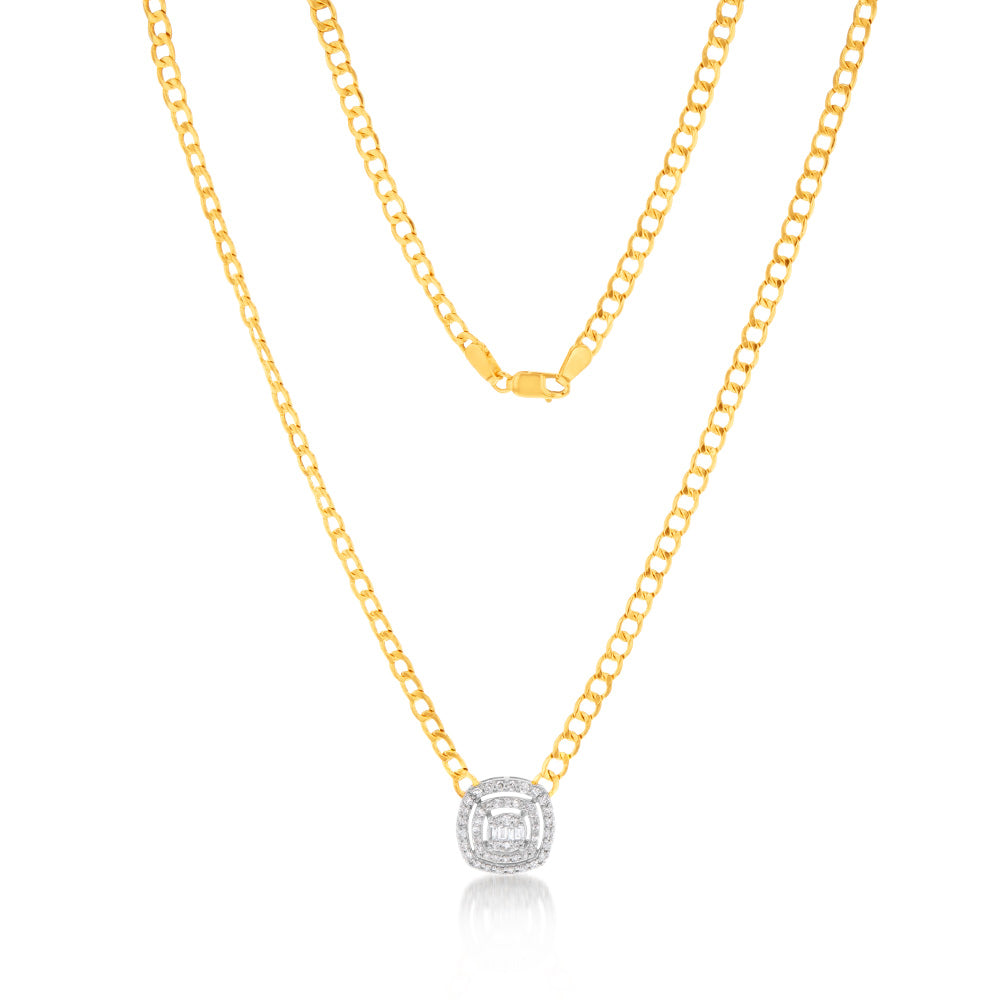 14ct Yellow Gold 1/2 Carat Diamond Pendant Necklace - 45cm Chain for Women - Elegant Jewelry Gift for Anniversary, Valentine's Day & Special Occasions